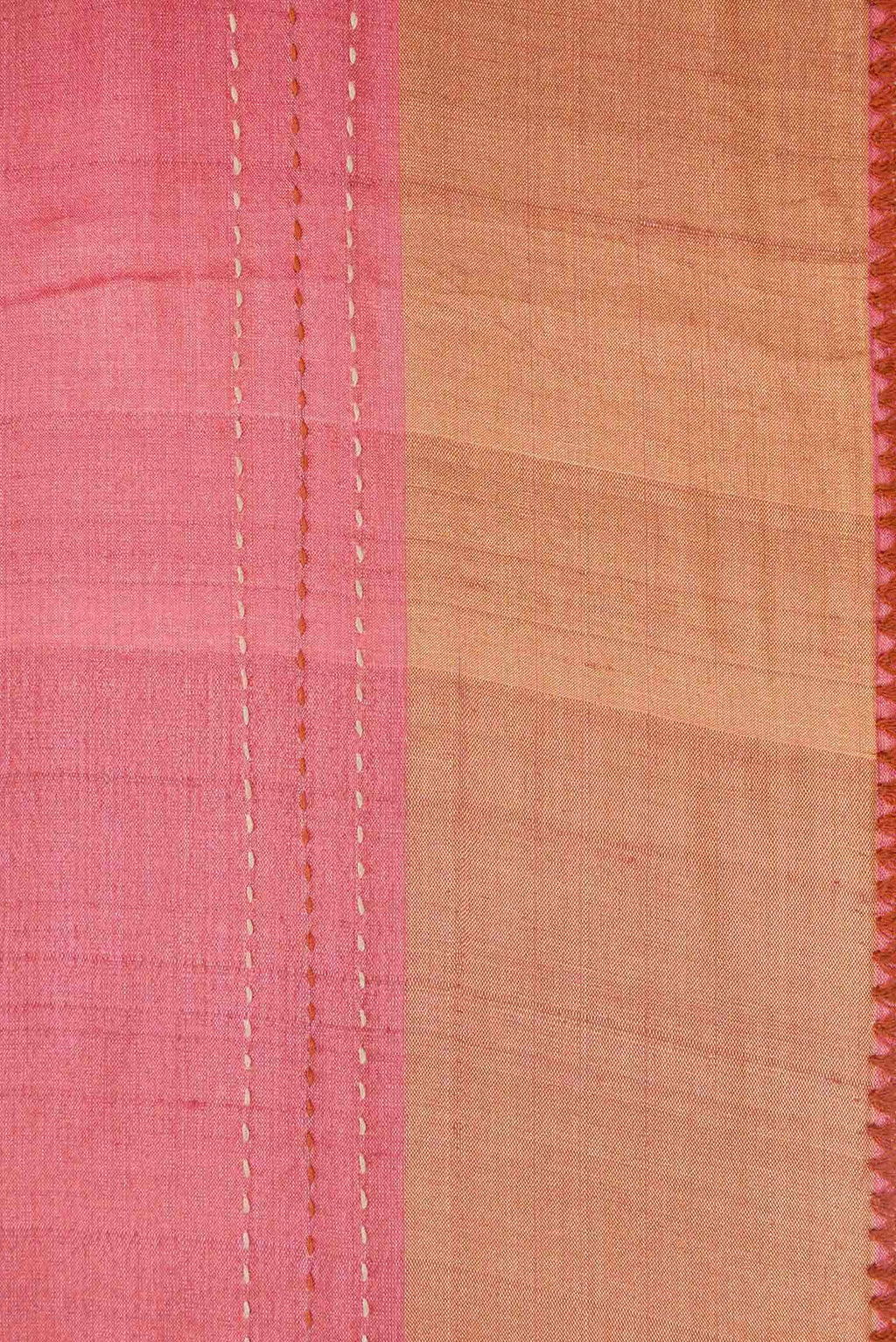 Pink Dual Tone Tussar Silk Saree