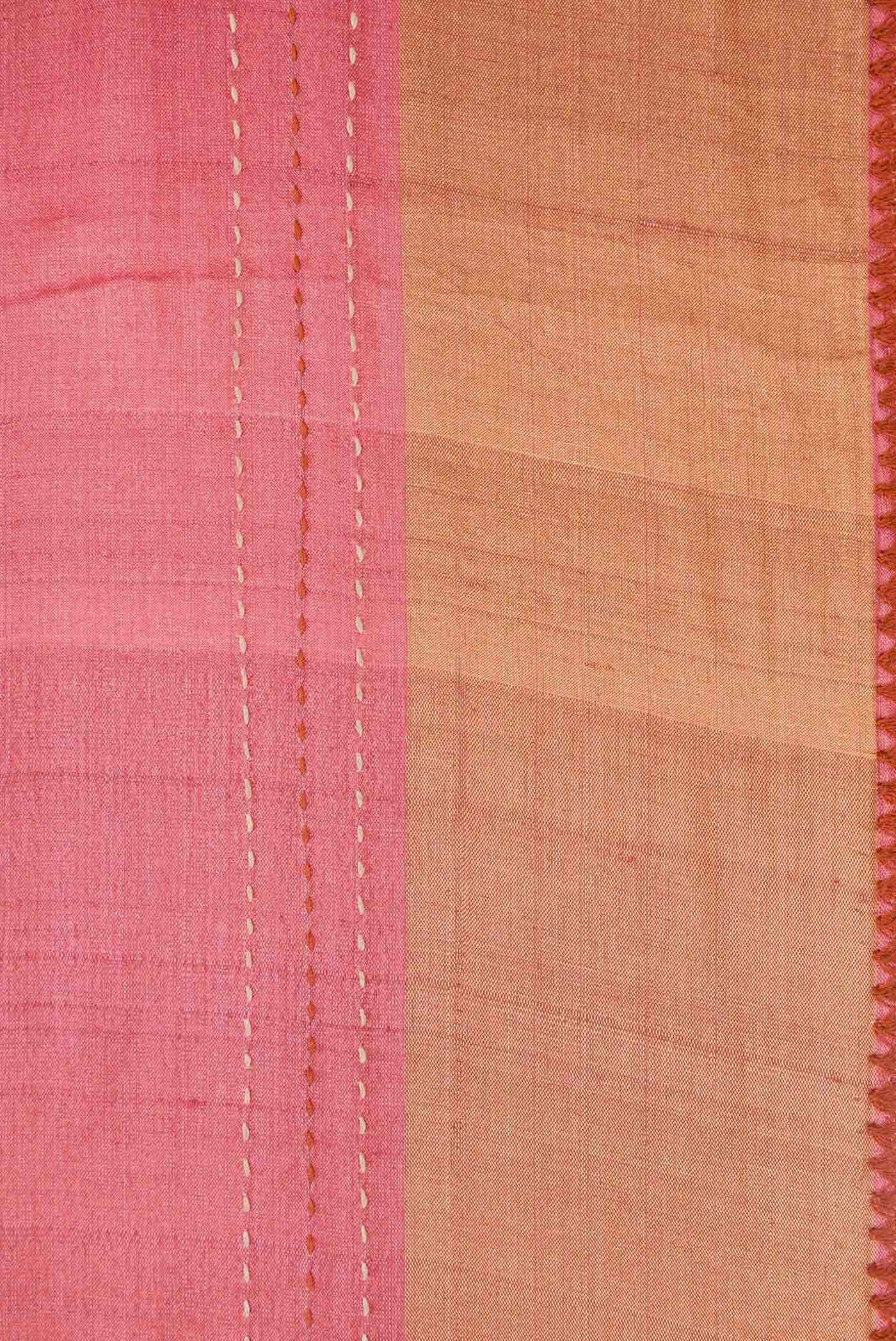 Pink Dual Tone Tussar Silk Saree