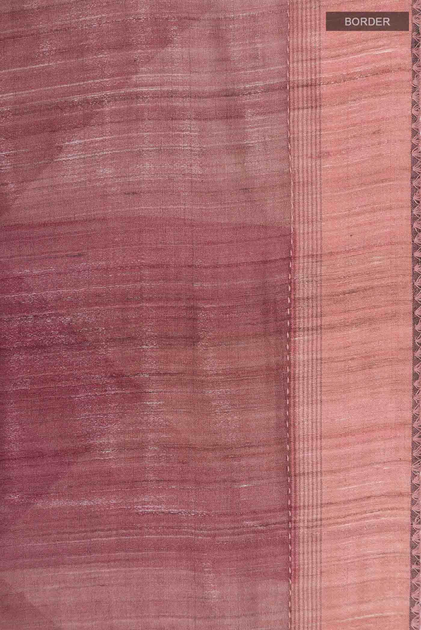 Rust Bhagalpuri Tussar Silk Saree
