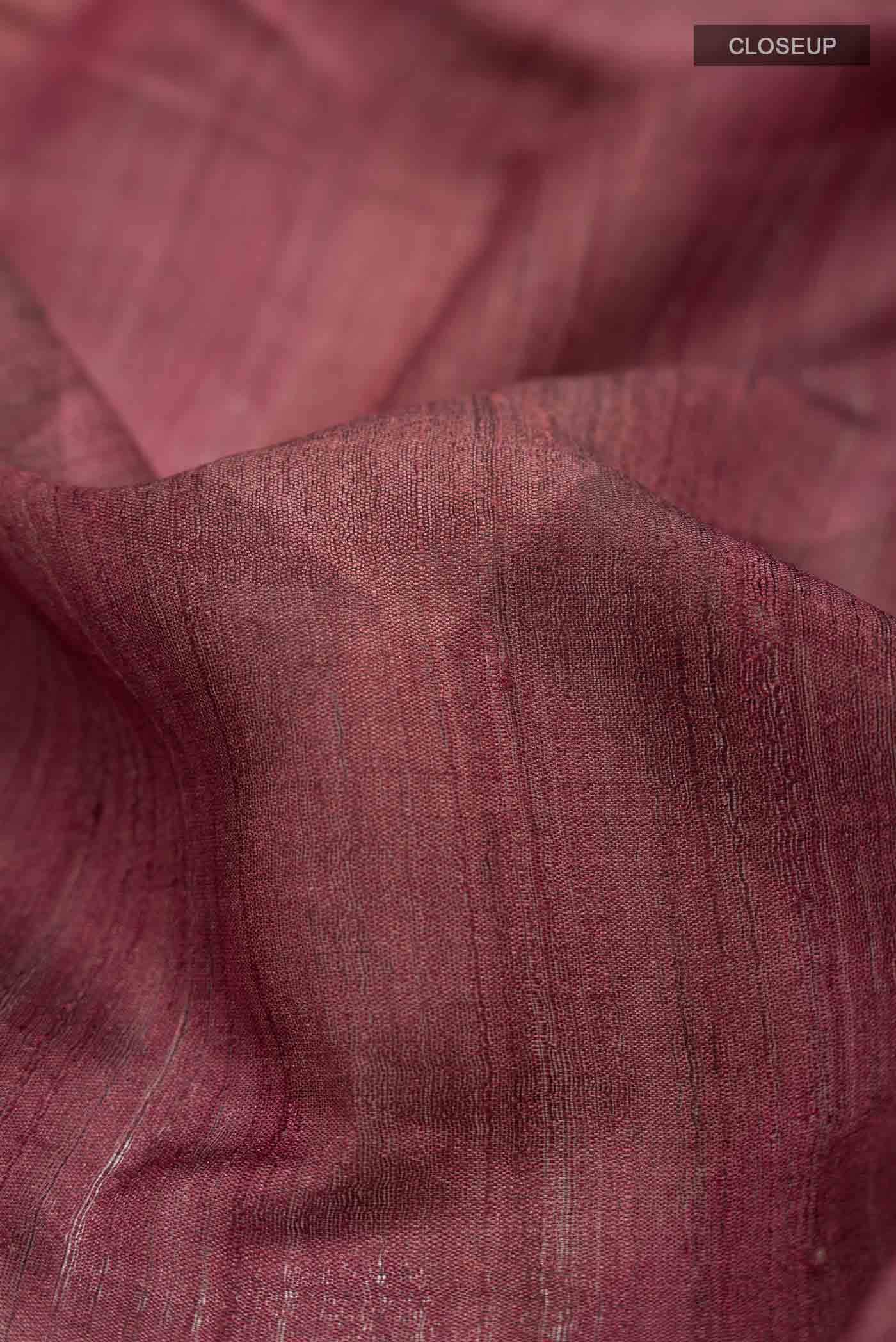Rust Bhagalpuri Tussar Silk Saree