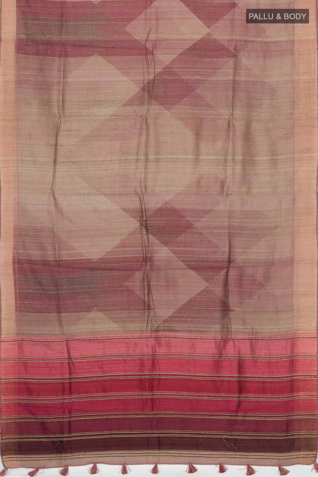 Rust Bhagalpuri Tussar Silk Saree