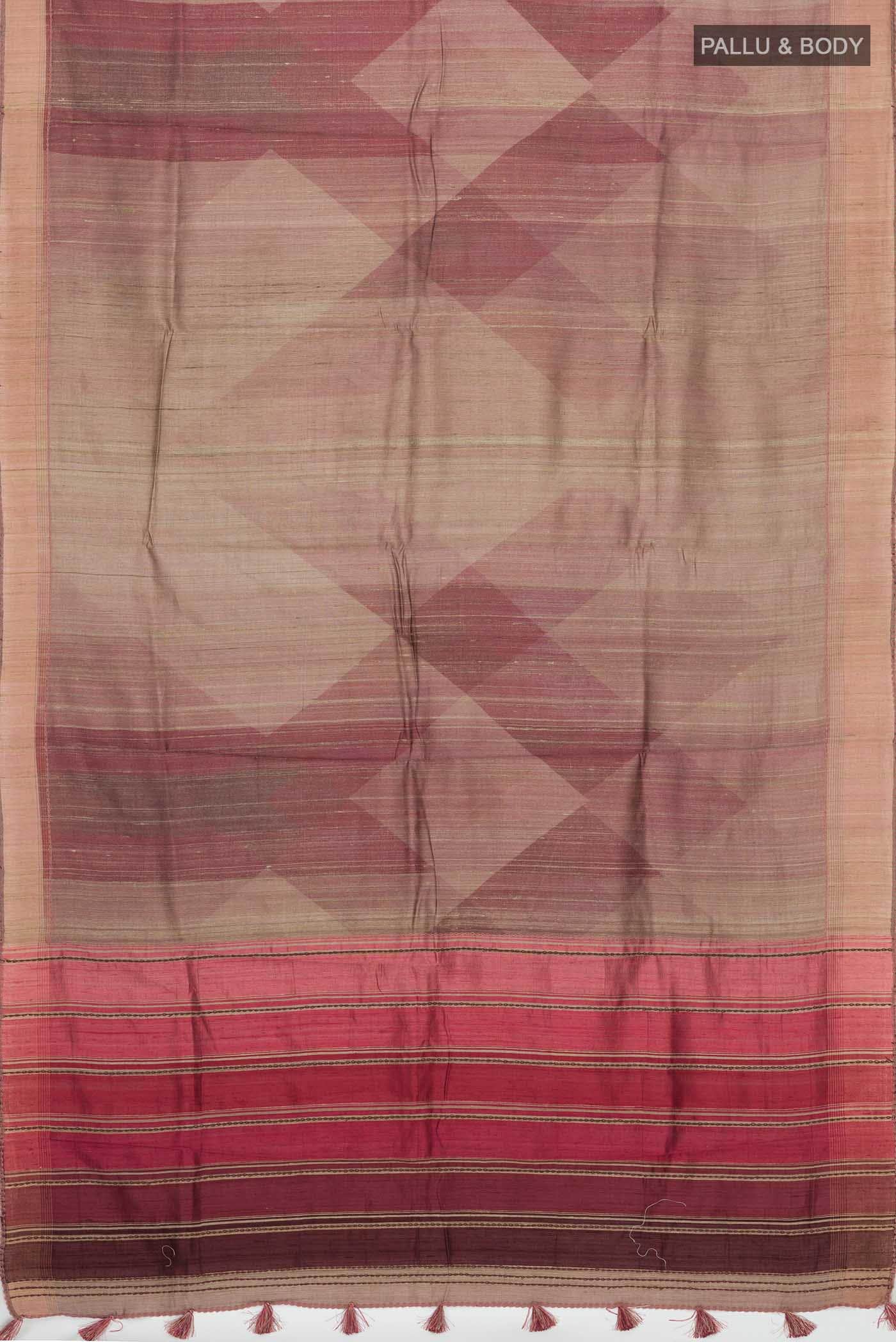 Rust Bhagalpuri Tussar Silk Saree