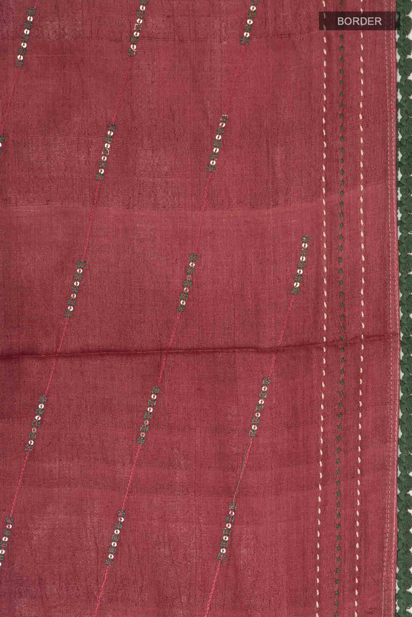 Brown Tussar Silk Saree