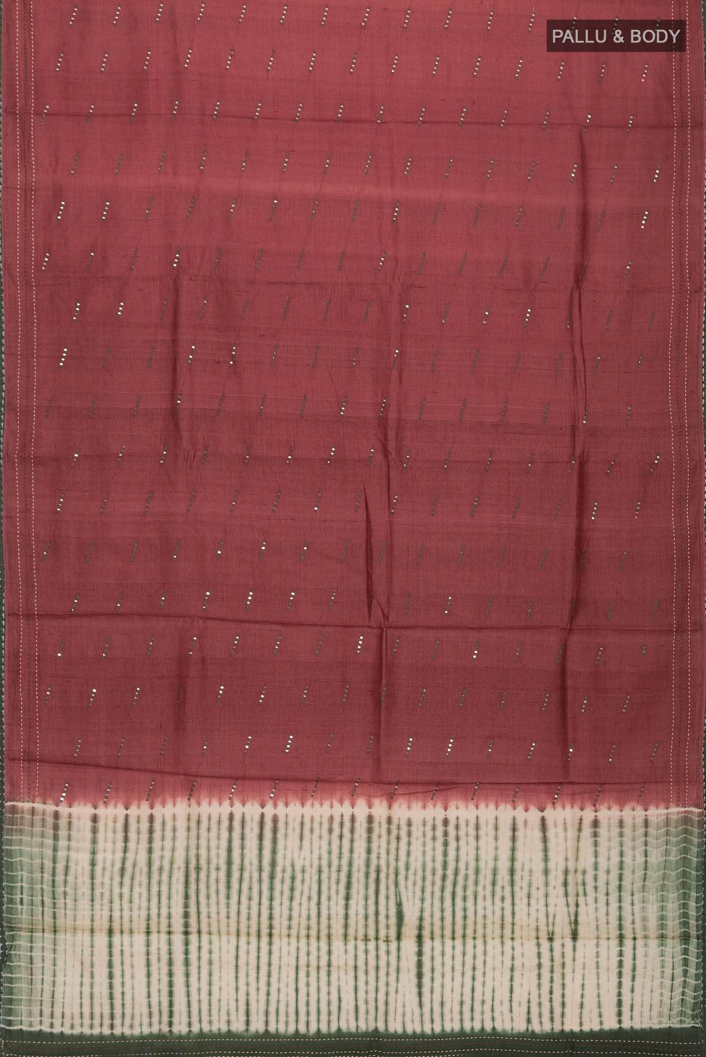 Brown Tussar Silk Saree