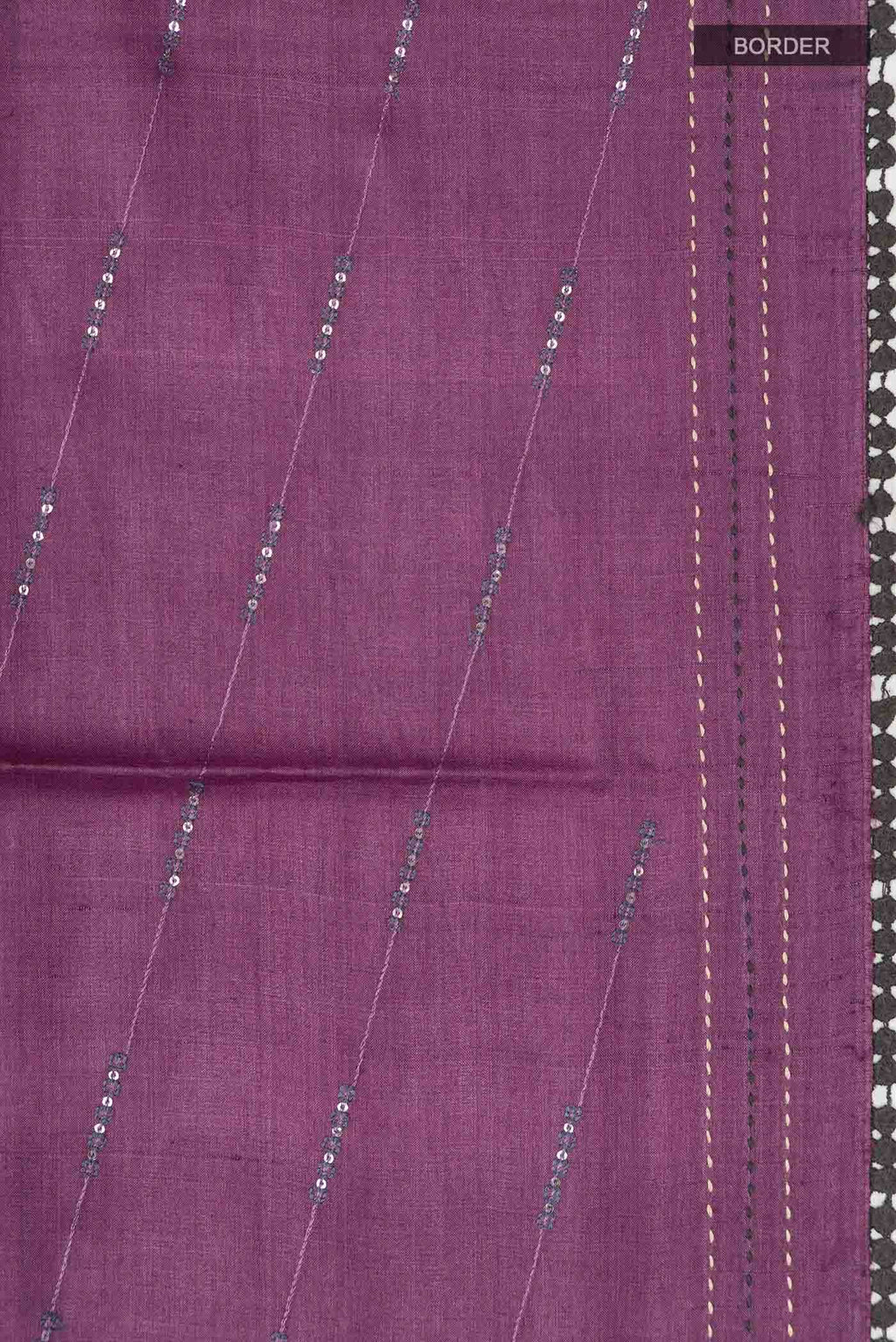 Dark Mauve Bhagalpuri Tussar Silk Saree
