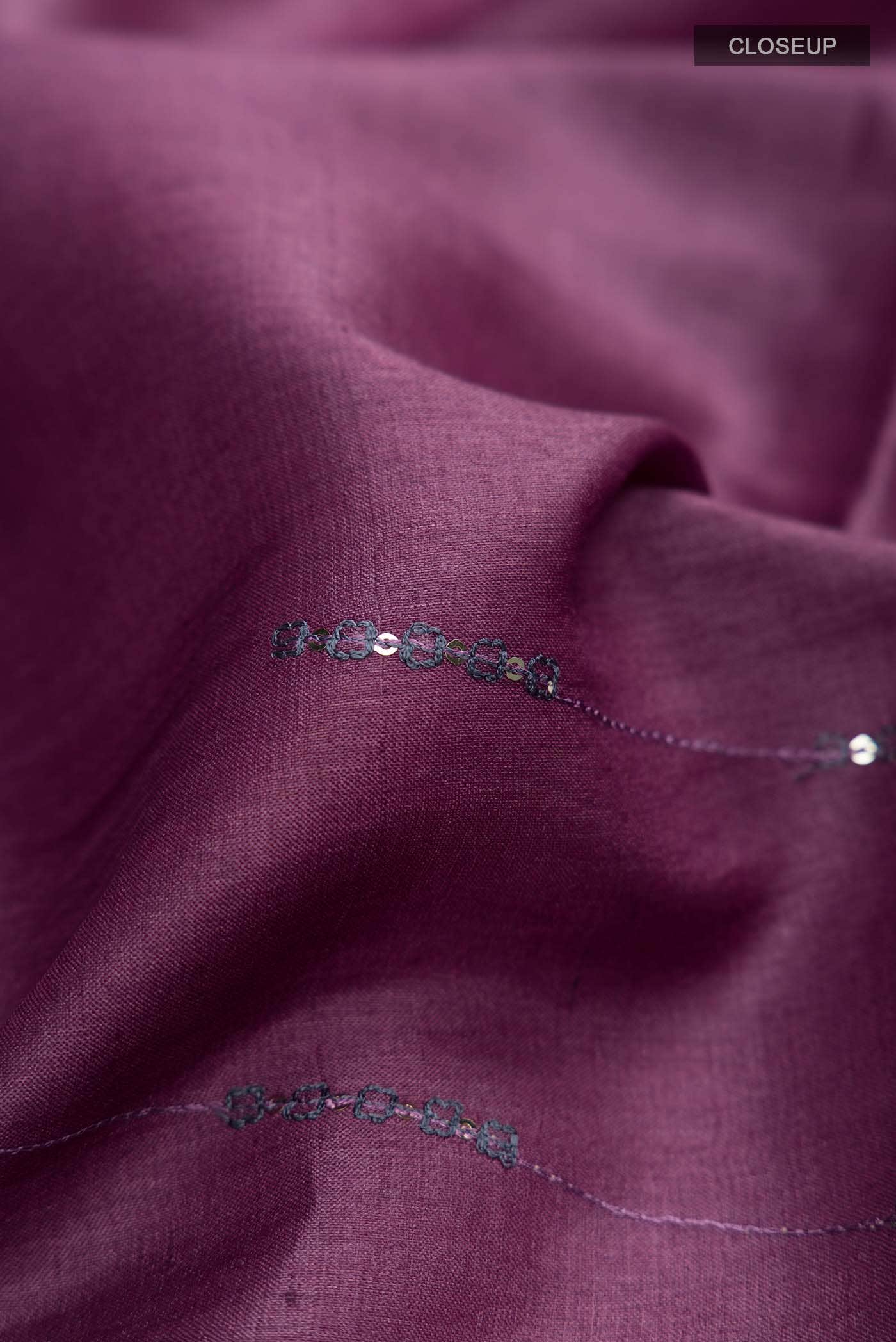 Dark Mauve Bhagalpuri Tussar Silk Saree