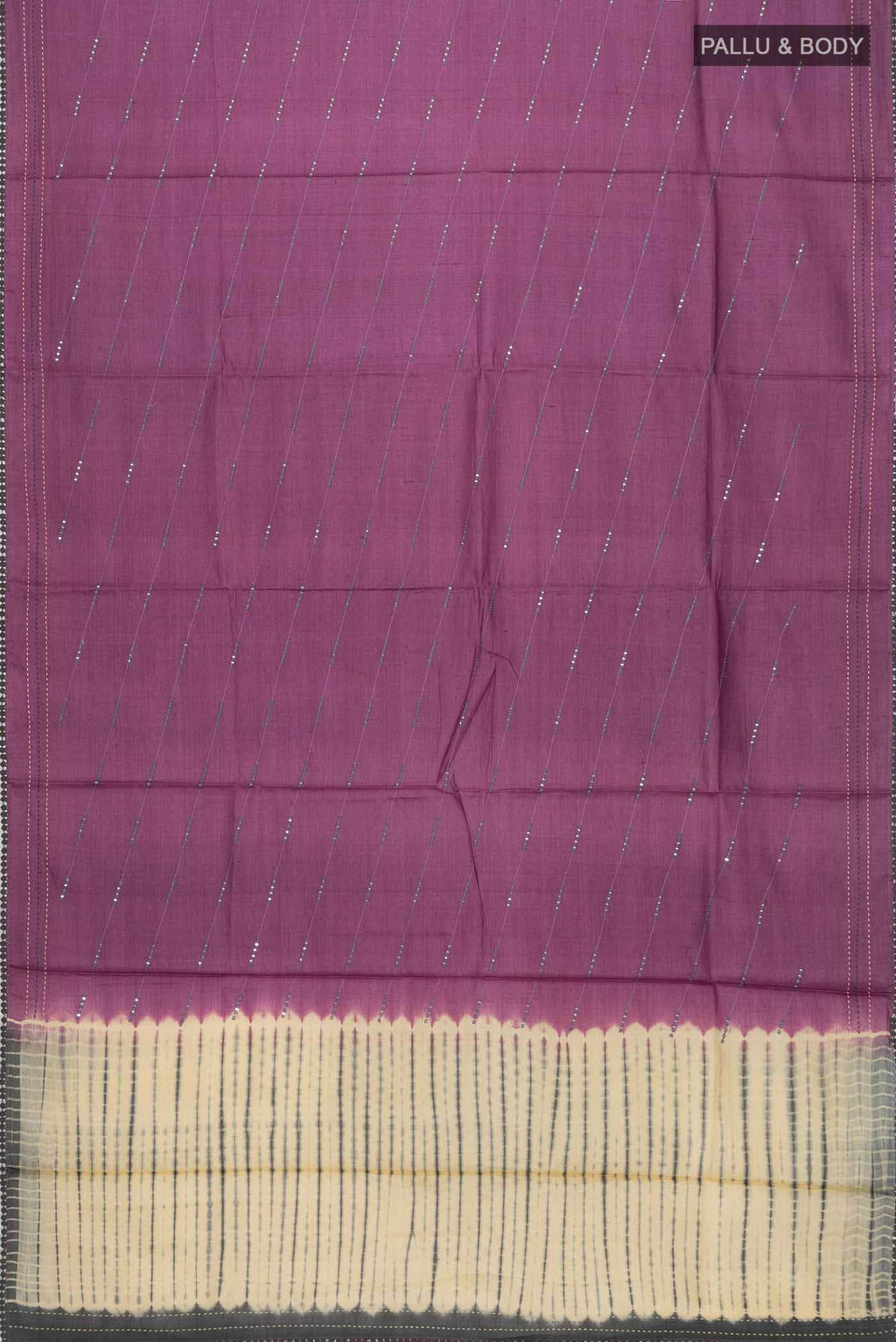 Dark Mauve Bhagalpuri Tussar Silk Saree