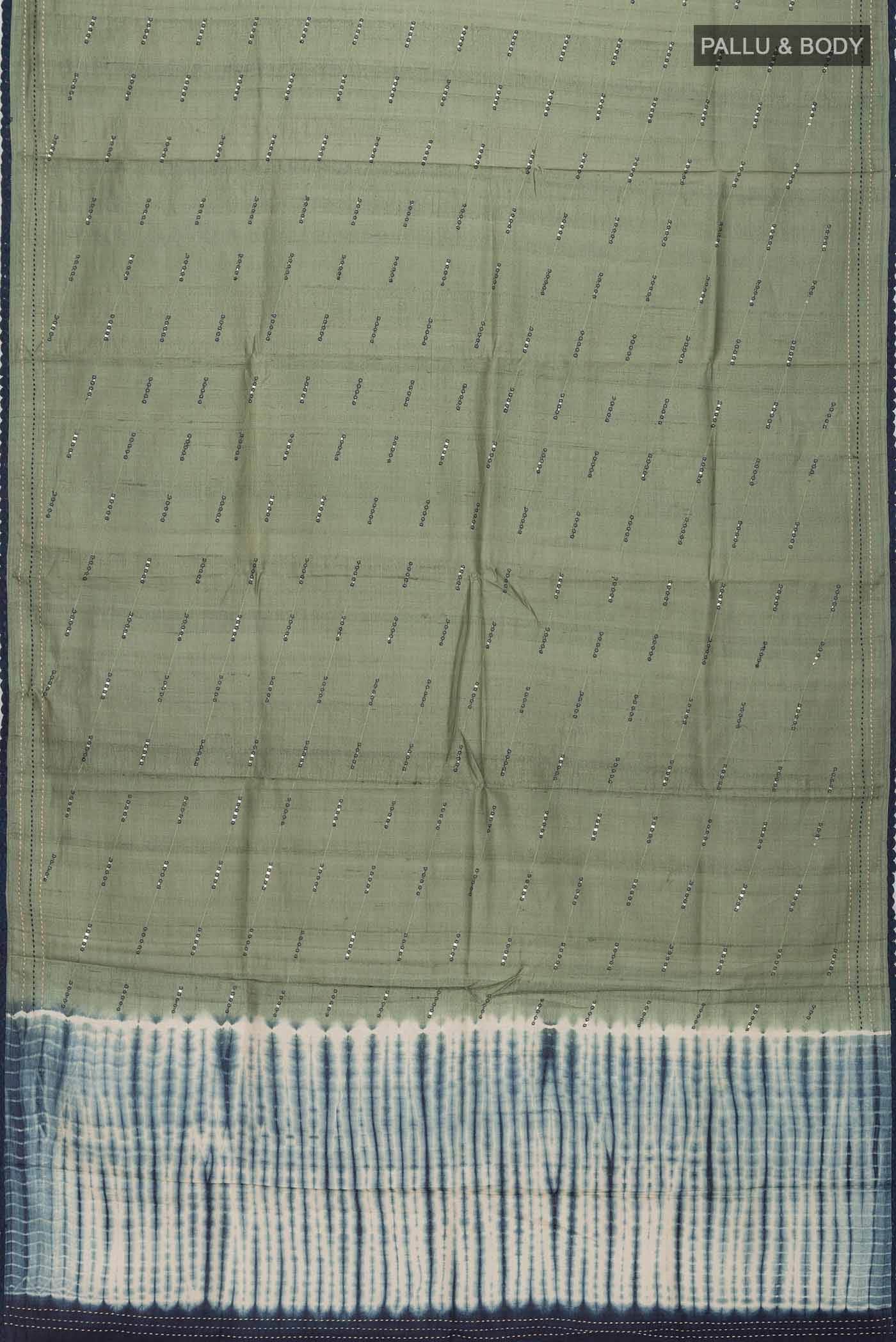 Green Tussar Silk Saree