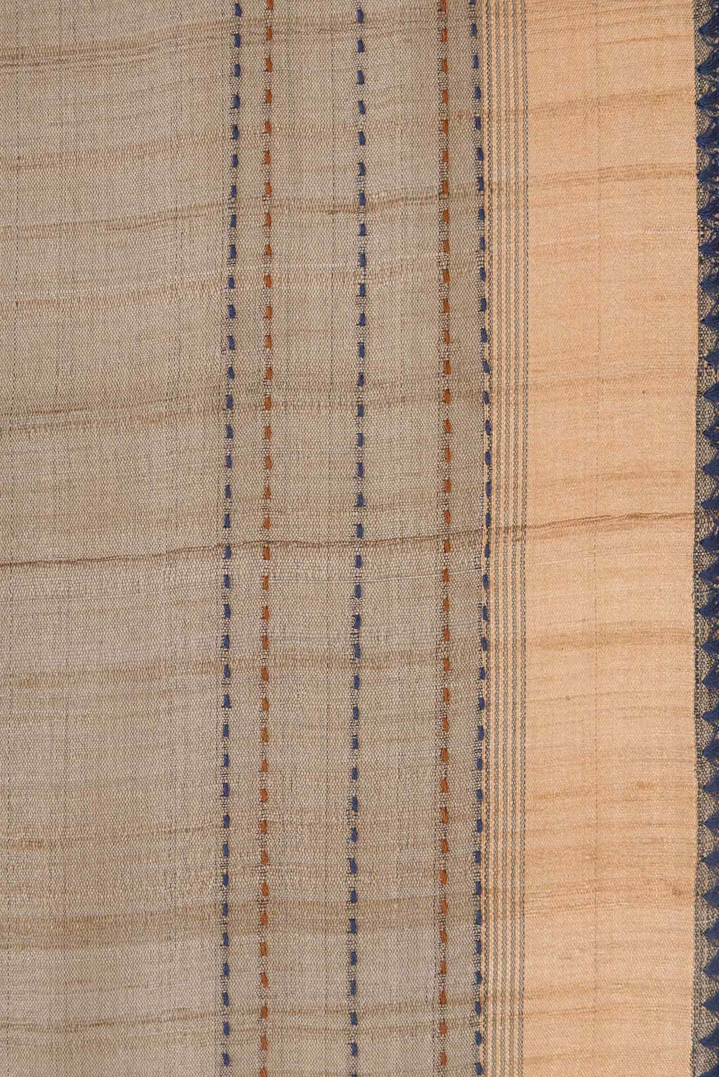 Beige Dual Tone Tussar Silk Saree