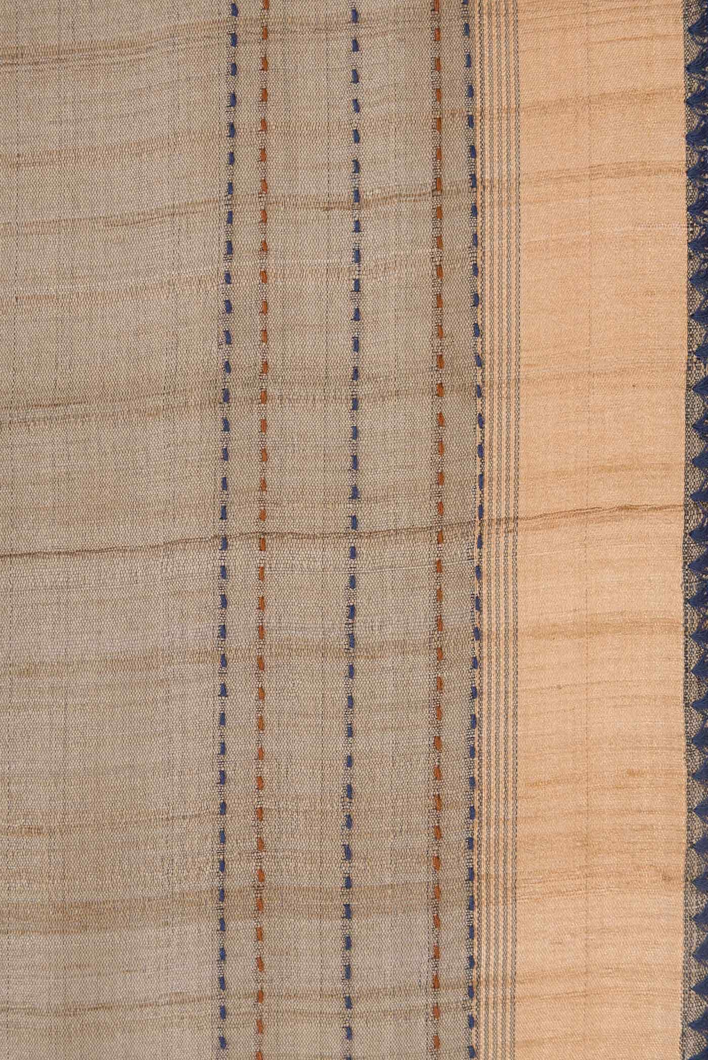 Beige Dual Tone Tussar Silk Saree