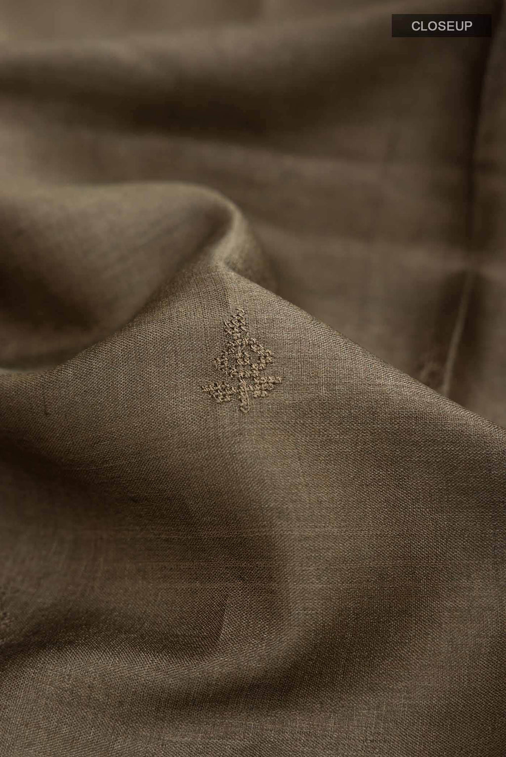 Brown Tussar Silk Saree