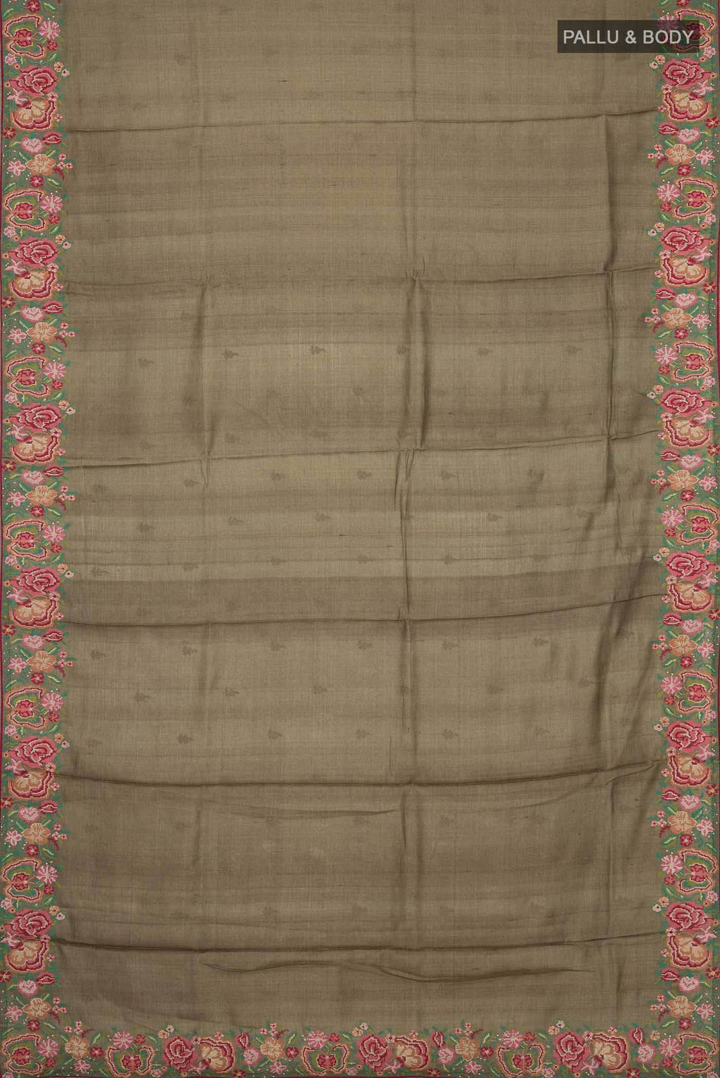 Brown Tussar Silk Saree