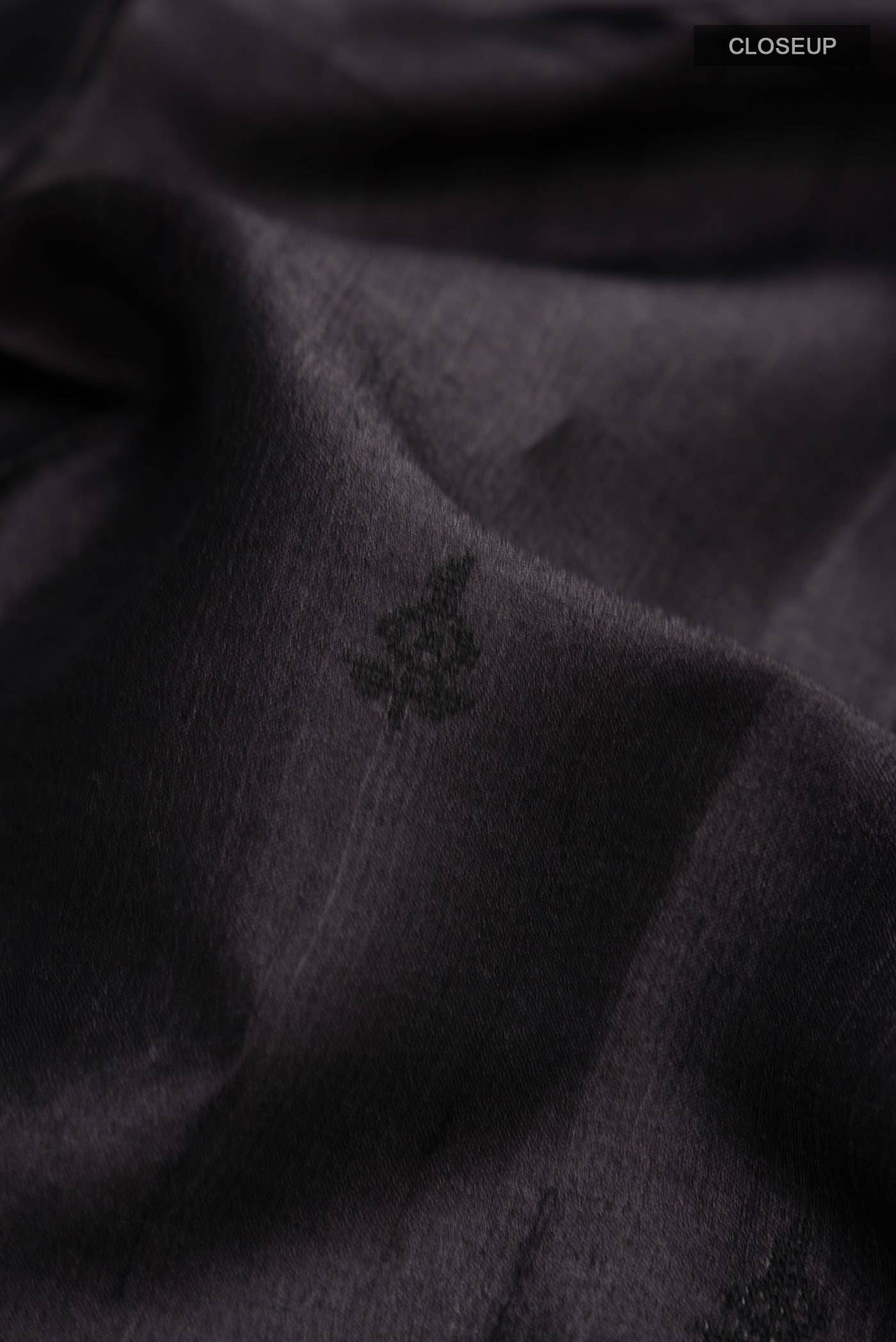 Black Tussar Silk Saree