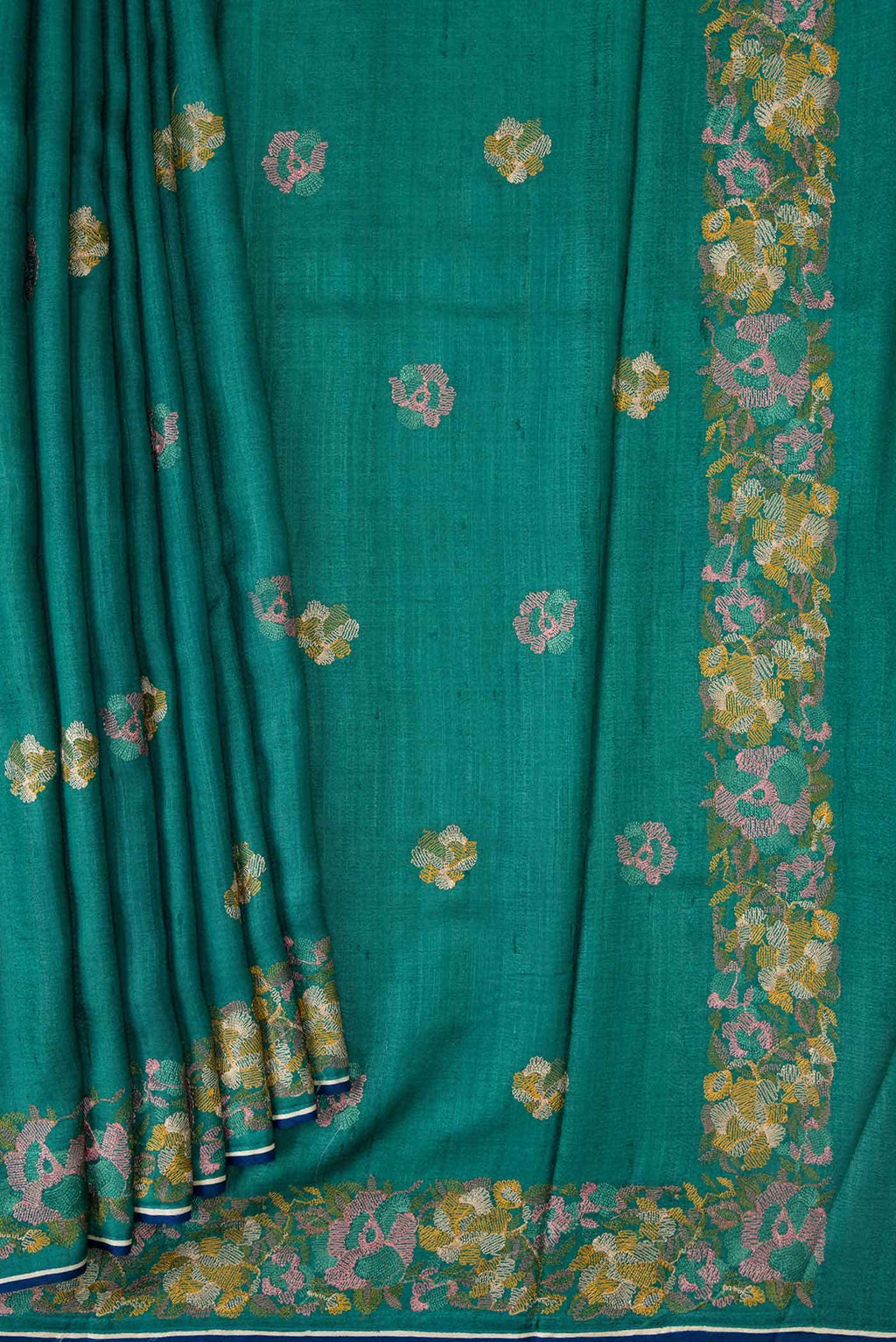 Green Dual Tone Tussar Silk Saree