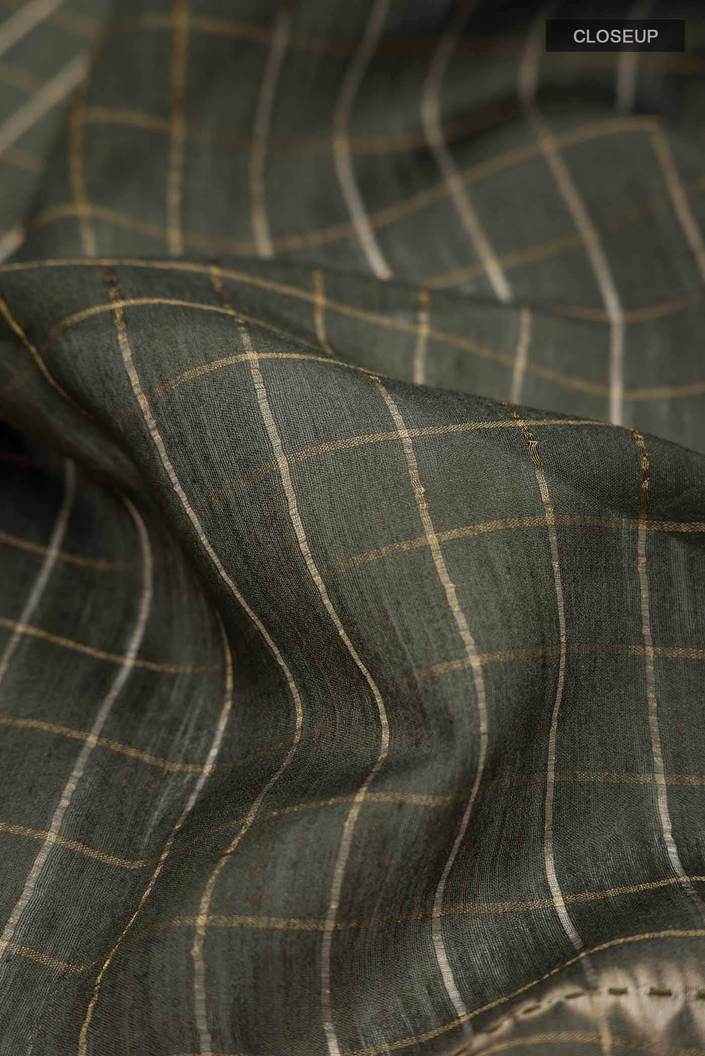 Green Bhagalpuri Tussar Silk Saree