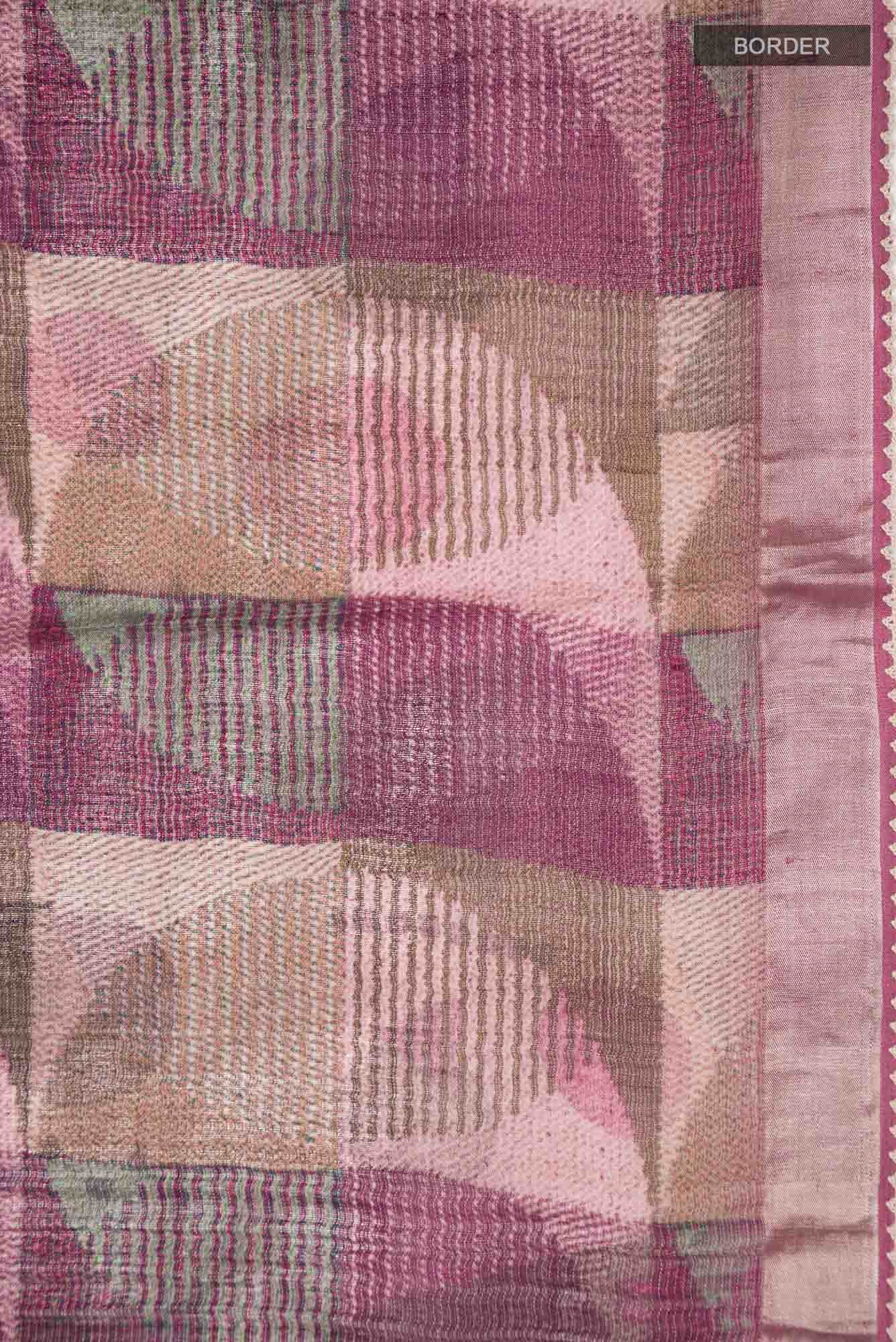 Mauve Bhagalpuri Tussar Silk Saree