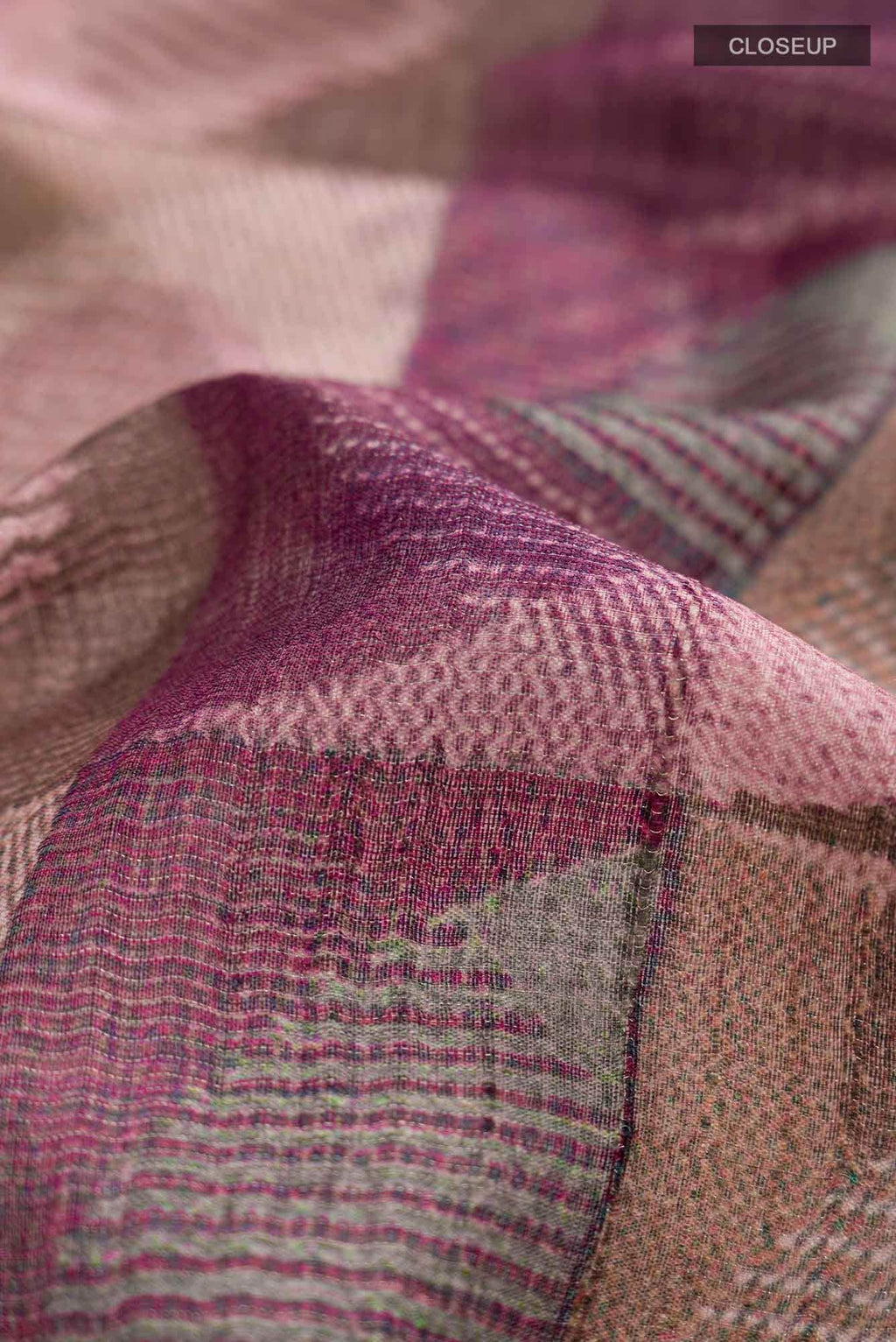 Mauve Bhagalpuri Tussar Silk Saree