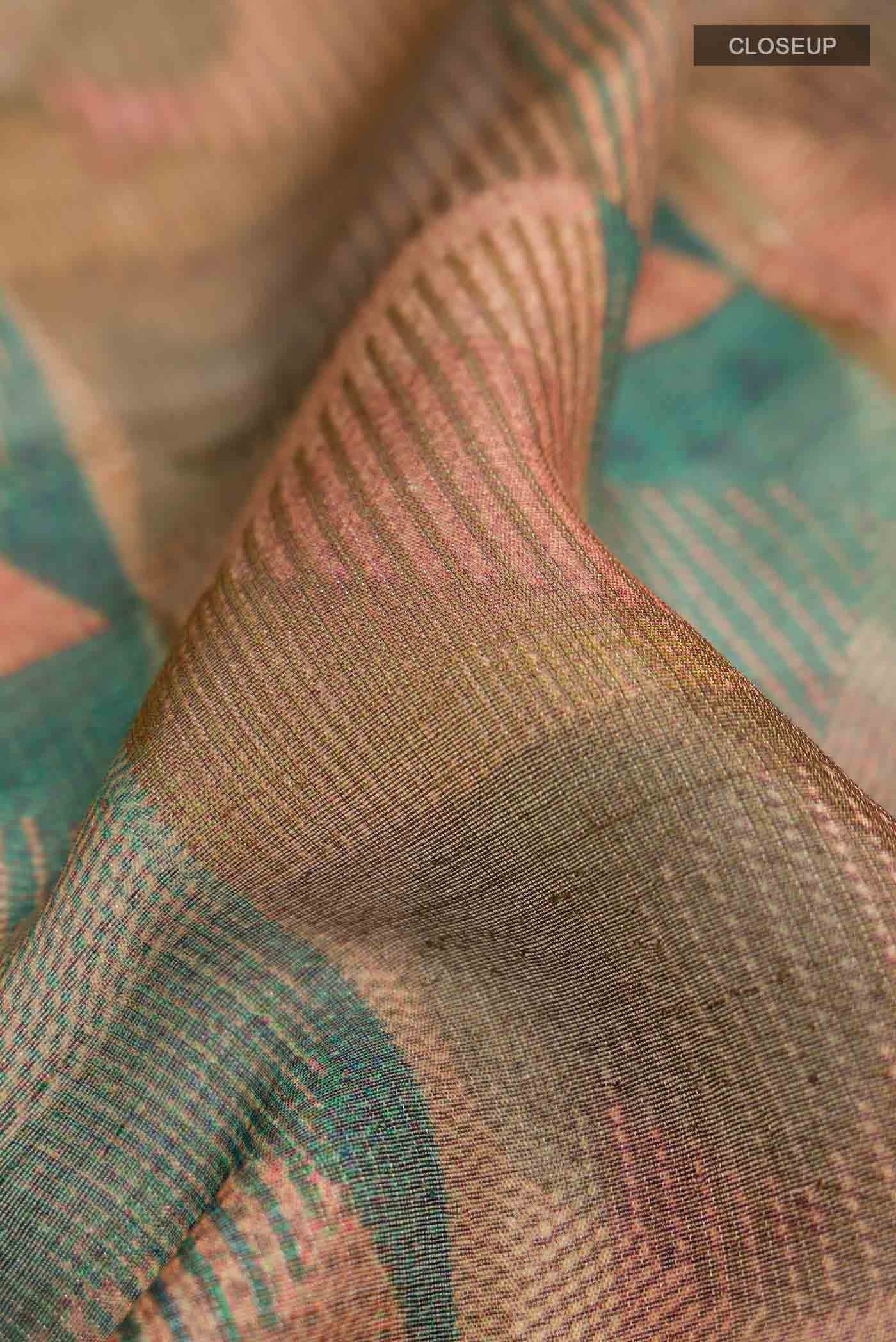 Green Tussar Silk Saree
