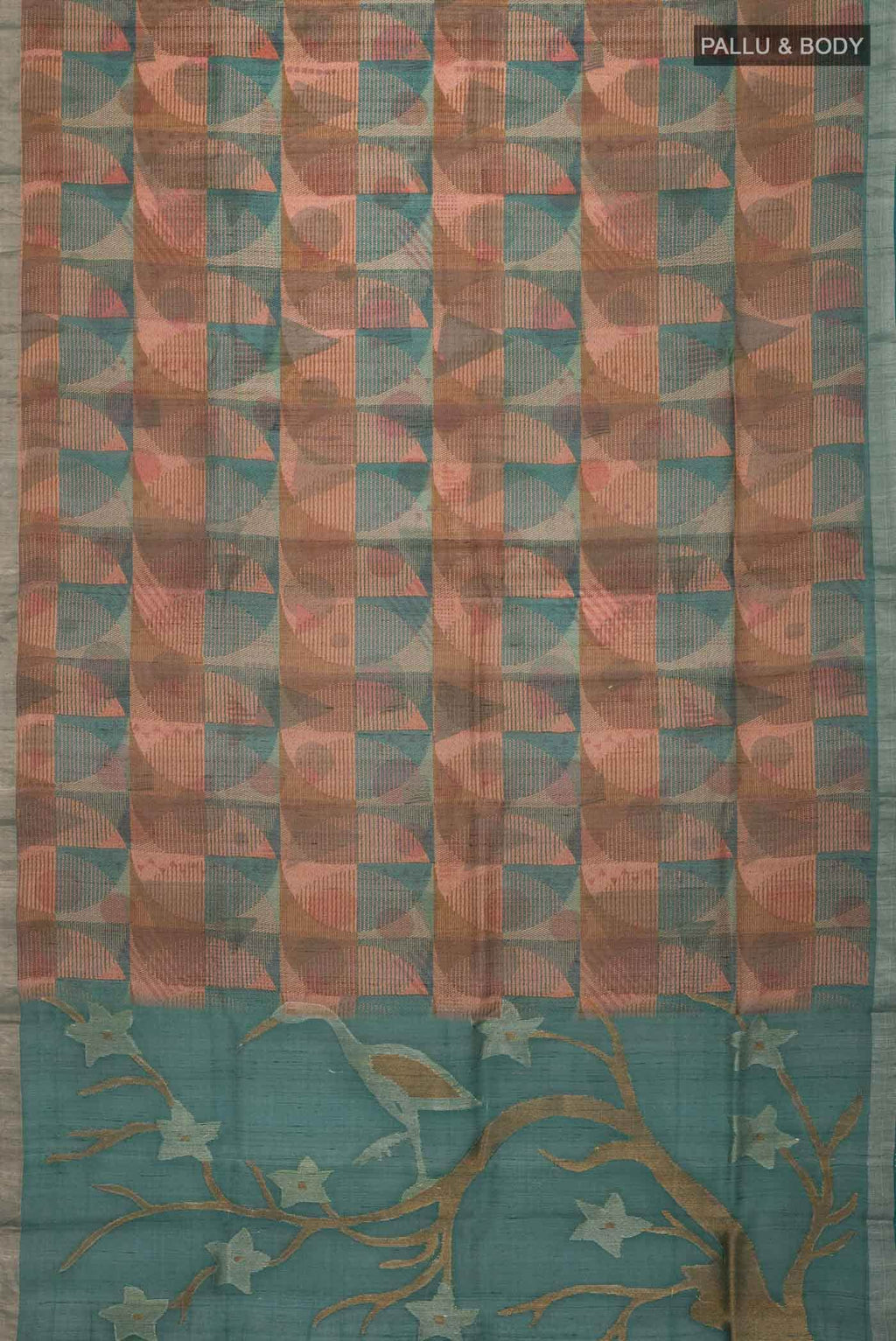 Green Tussar Silk Saree