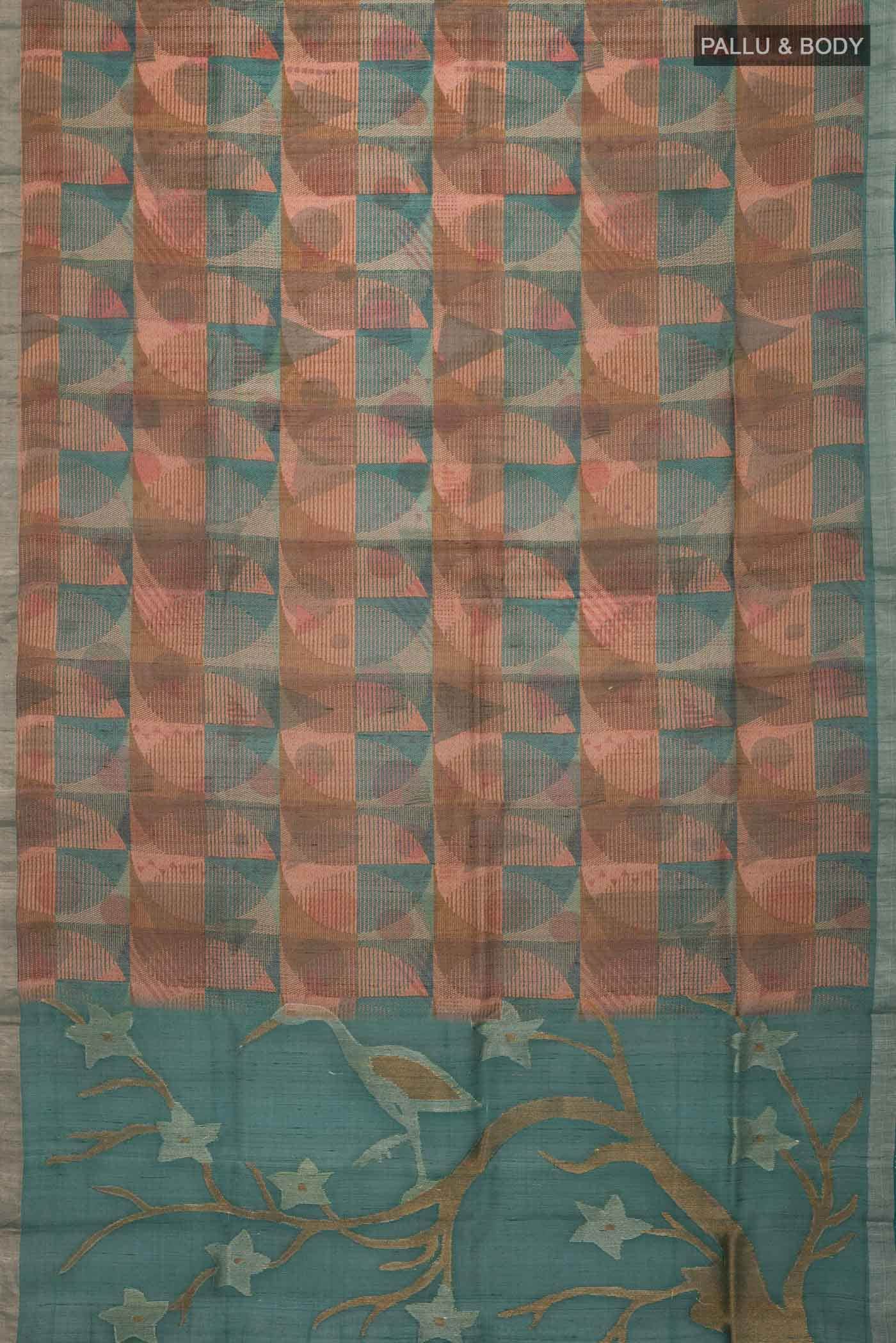 Green Tussar Silk Saree