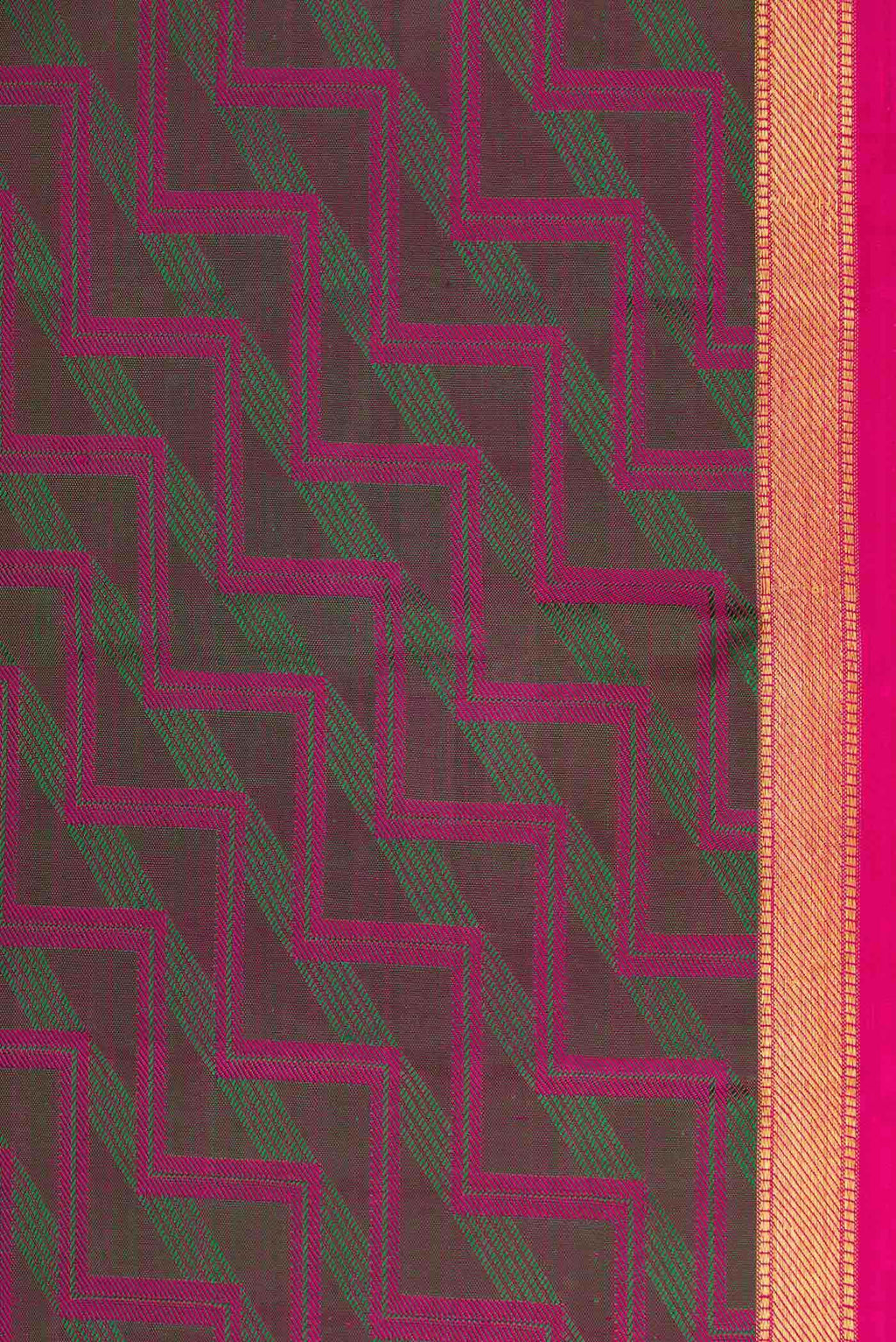 Pure Silk Pure Zari Green Dual Tone Kanchipuram Saree