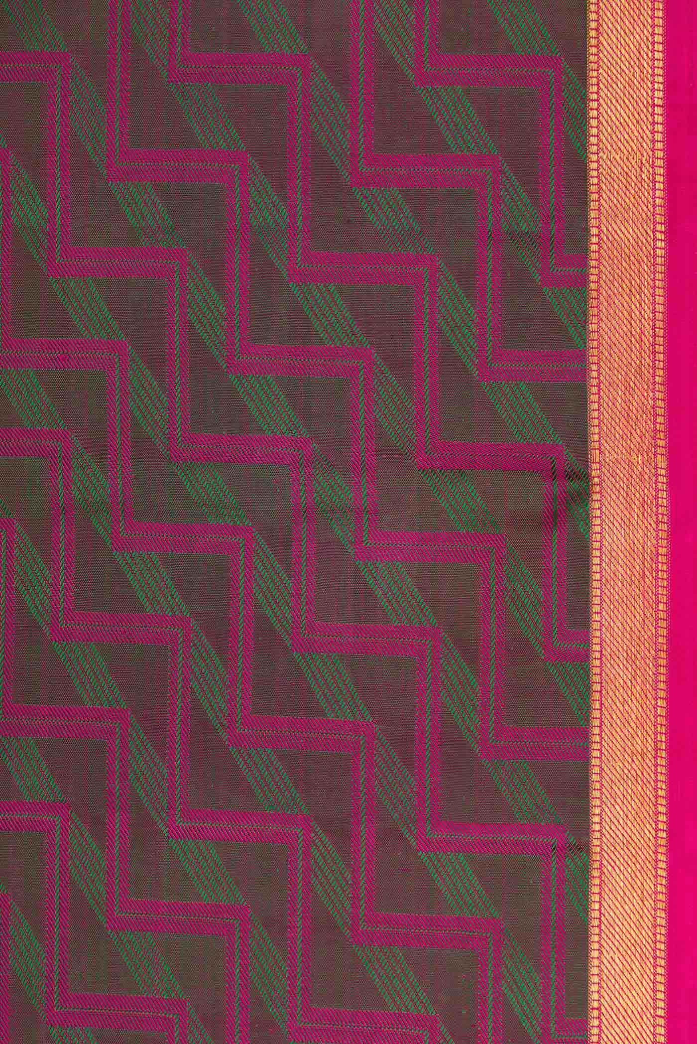Pure Silk Pure Zari Green Dual Tone Kanchipuram Saree