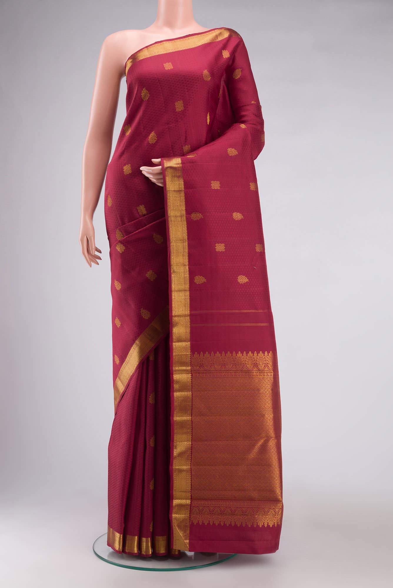 Maroon Kanchipuram Silk Saree