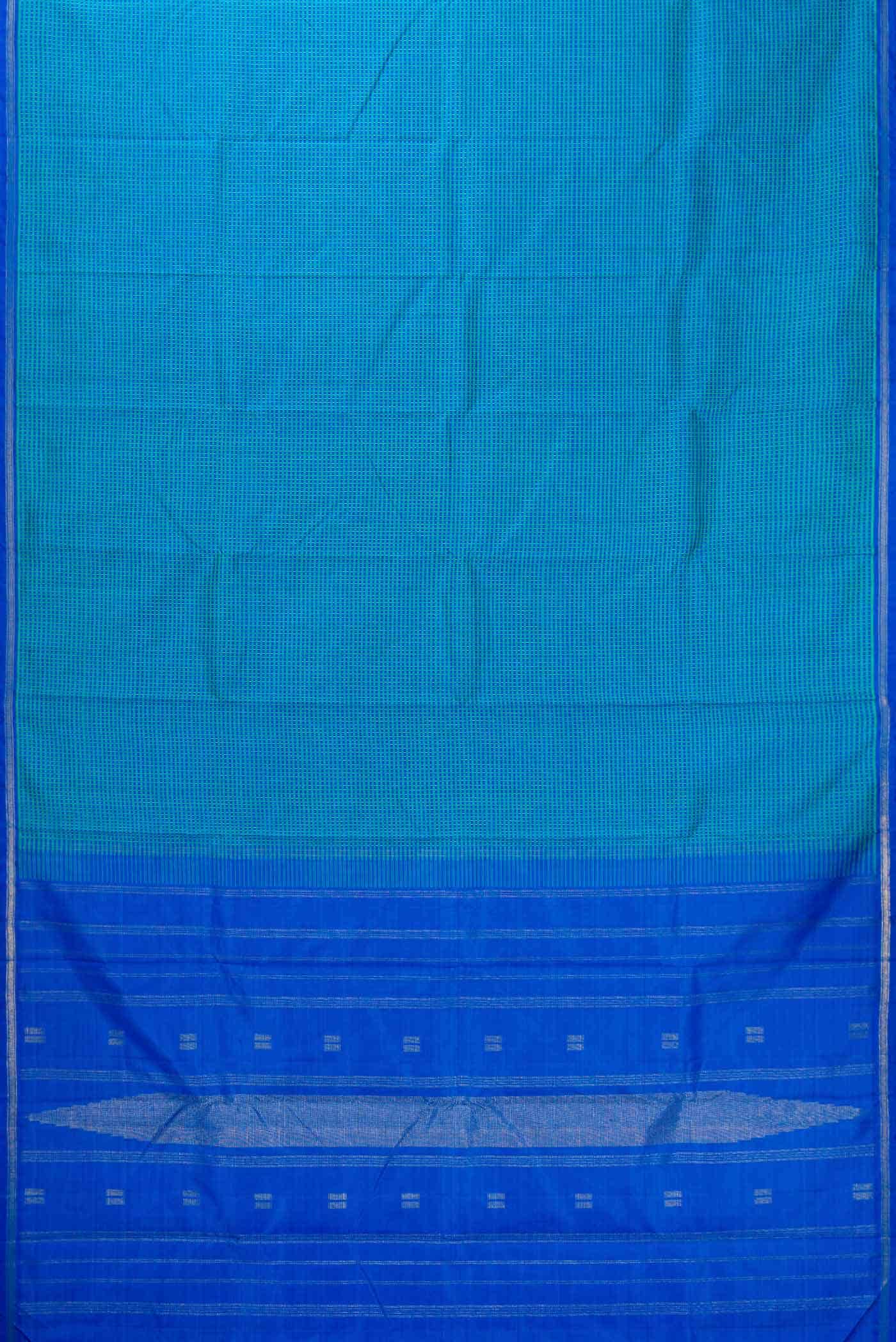 Pure Silk Pure Zari Blue and Sky Blue Dual Tone Kanchipuram Saree