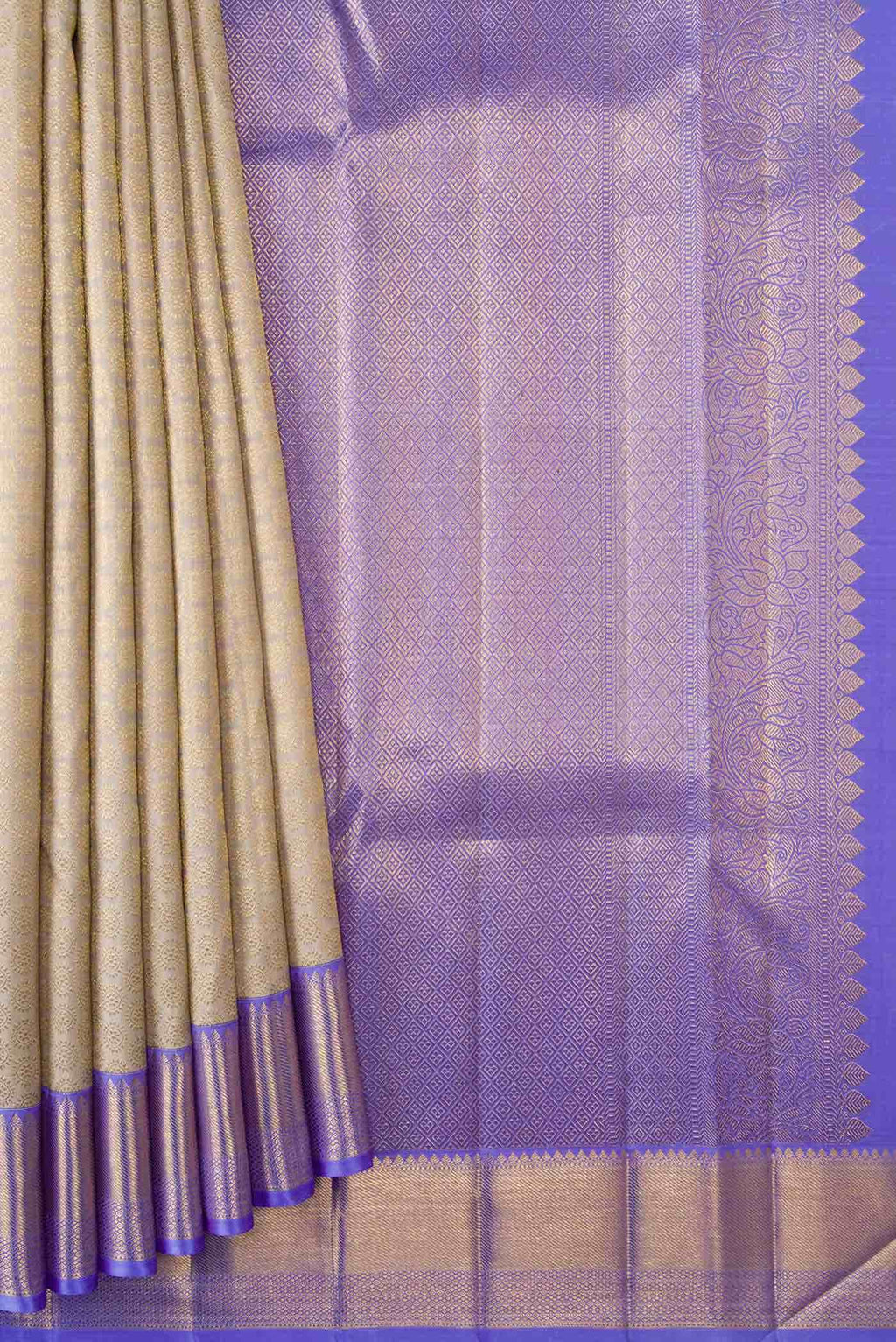 Beige Kanchipuram Silk Saree