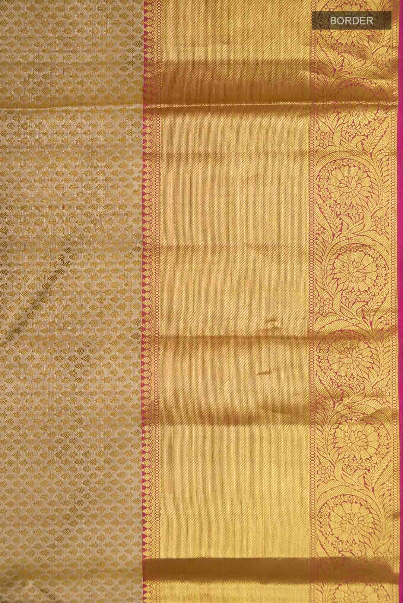 Beige Kanchipuram Silk Saree