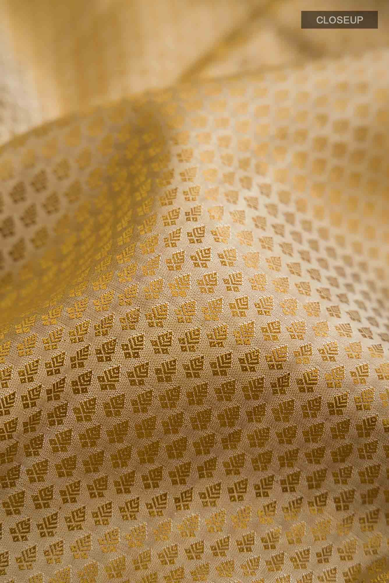 Beige Kanchipuram Silk Saree