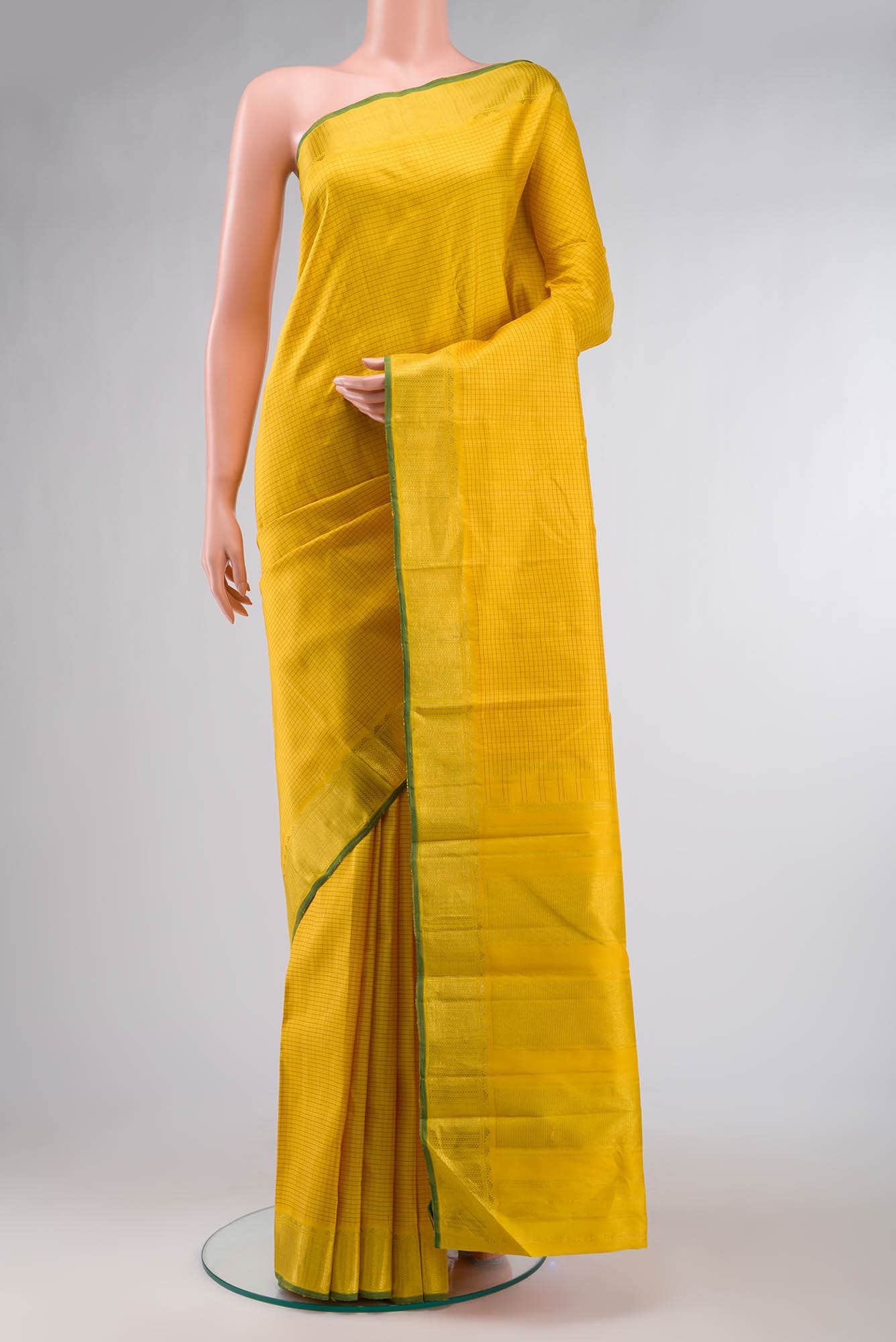 Yellow Kanchipuram Silk Saree