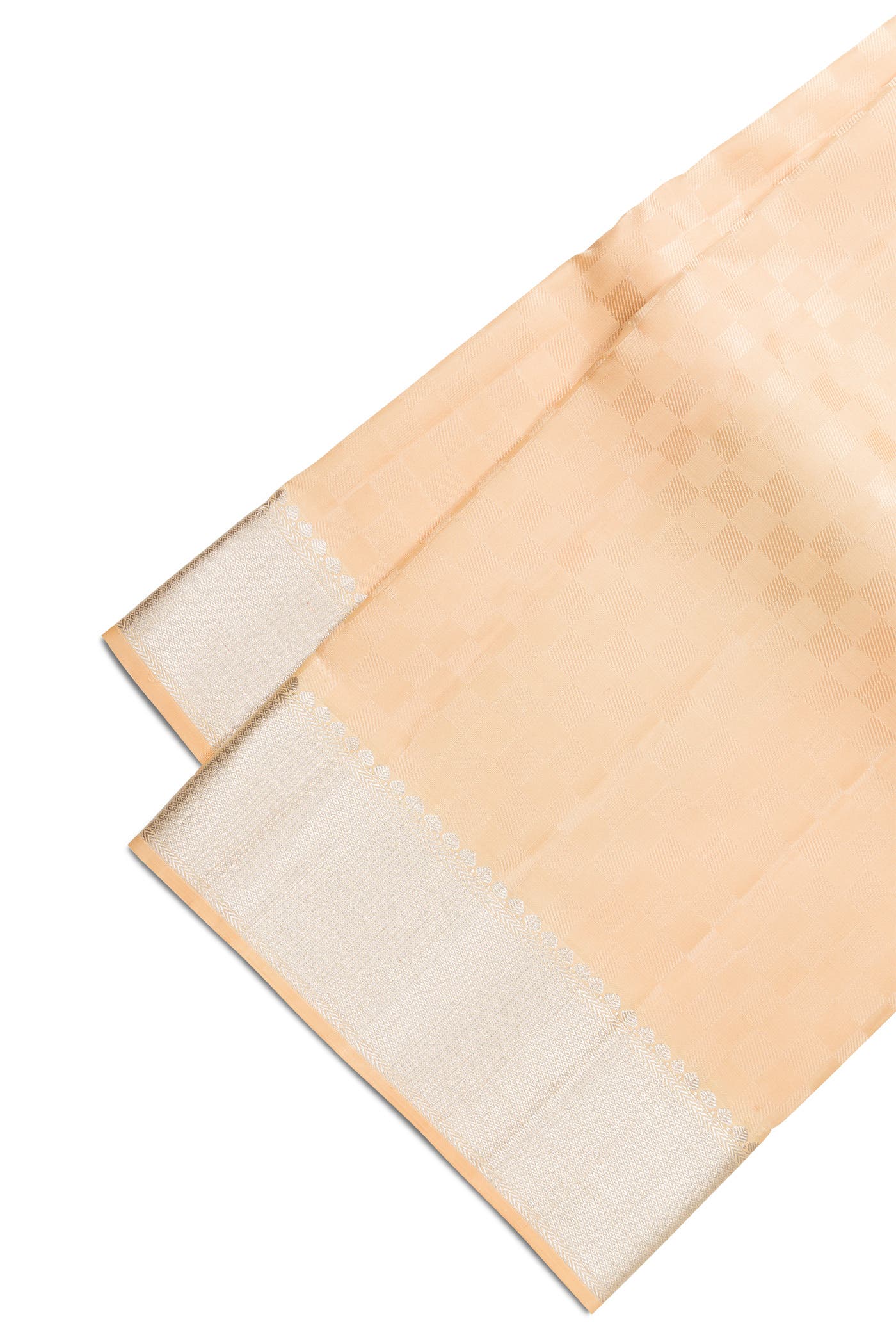 Peach Silk Dhoti With Angavastram (9X 5) Muzham