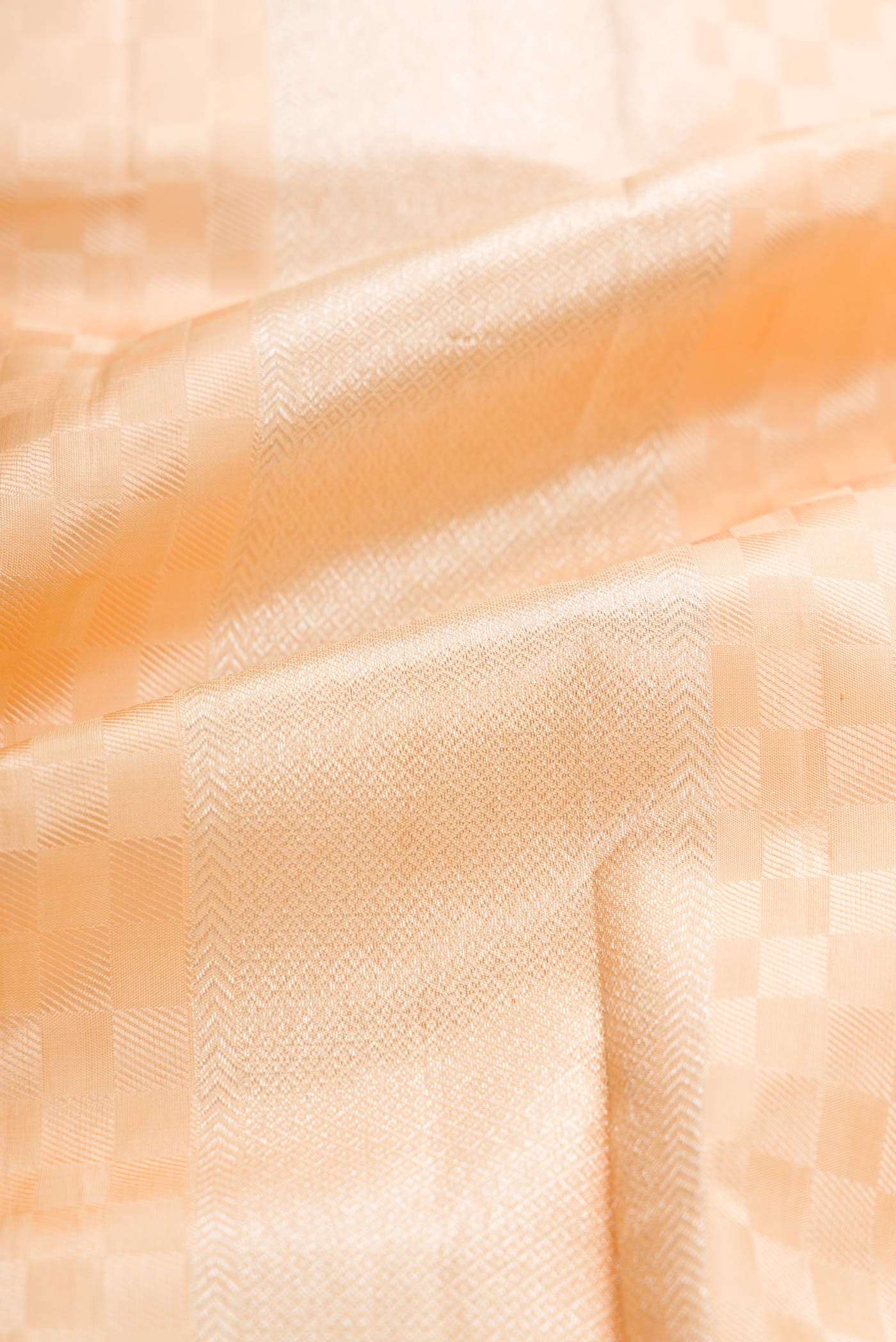 Peach Silk Dhoti With Angavastram (9X 5) Muzham