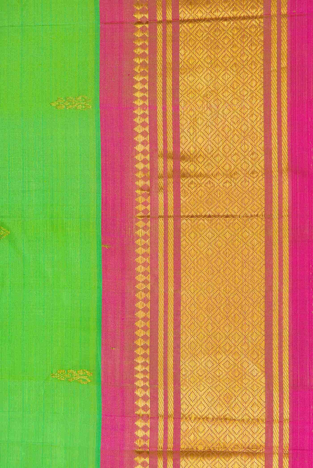 Parrot Green Dual Tone Kanchipuram Silk Saree