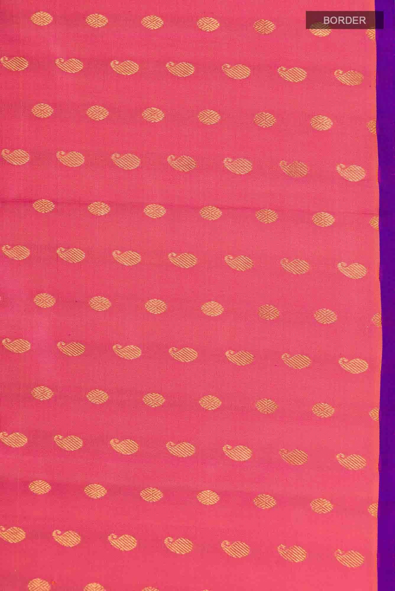 Pink with Orange Dual Tone Kanchipuram Silk Saree