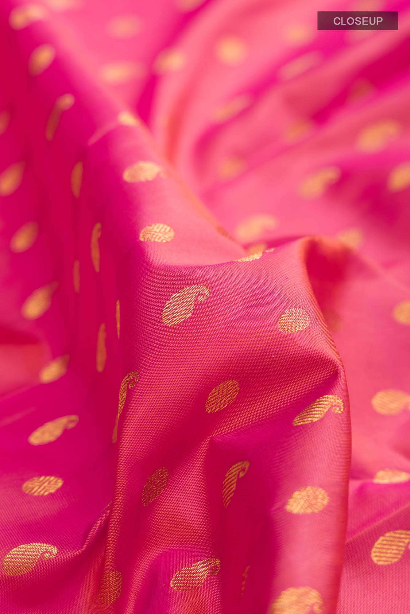 Pink with Orange Dual Tone Kanchipuram Silk Saree