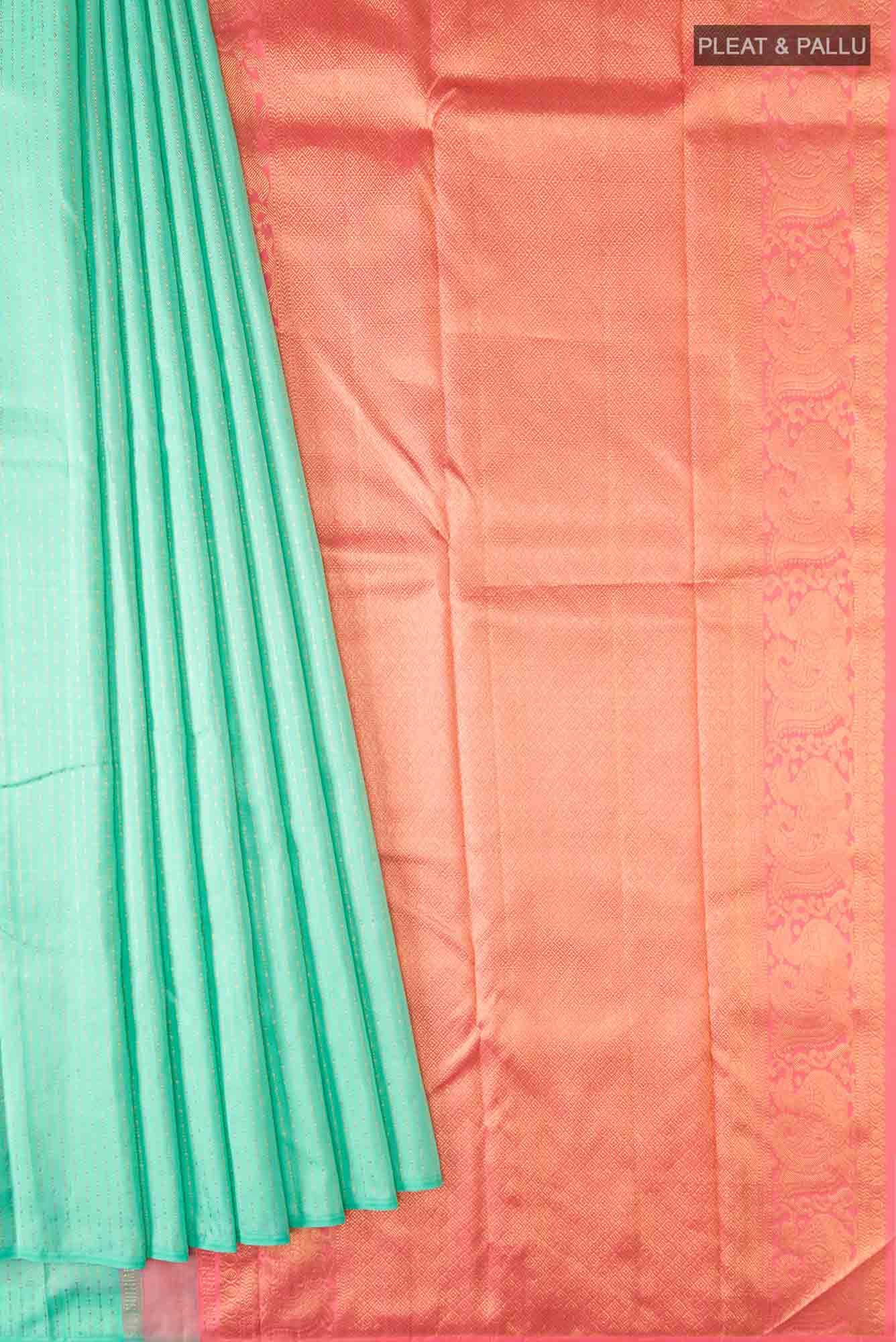 Sea Green Kanchipuram Silk Saree