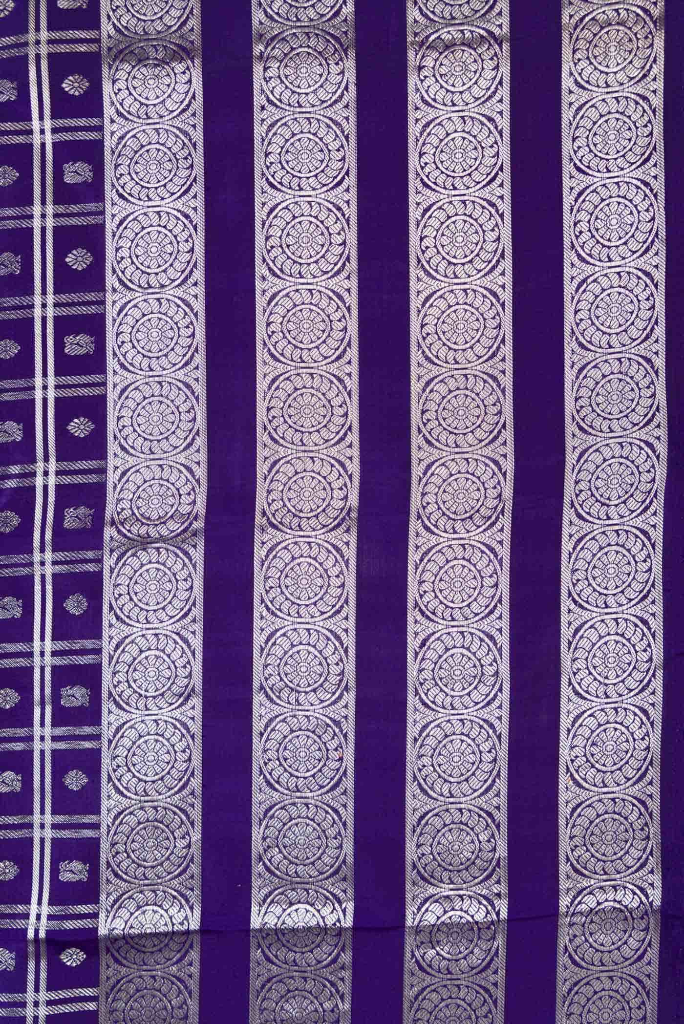 Pure Silk Pure Zari Navy Blue Dual Tone Kanchipuram Saree