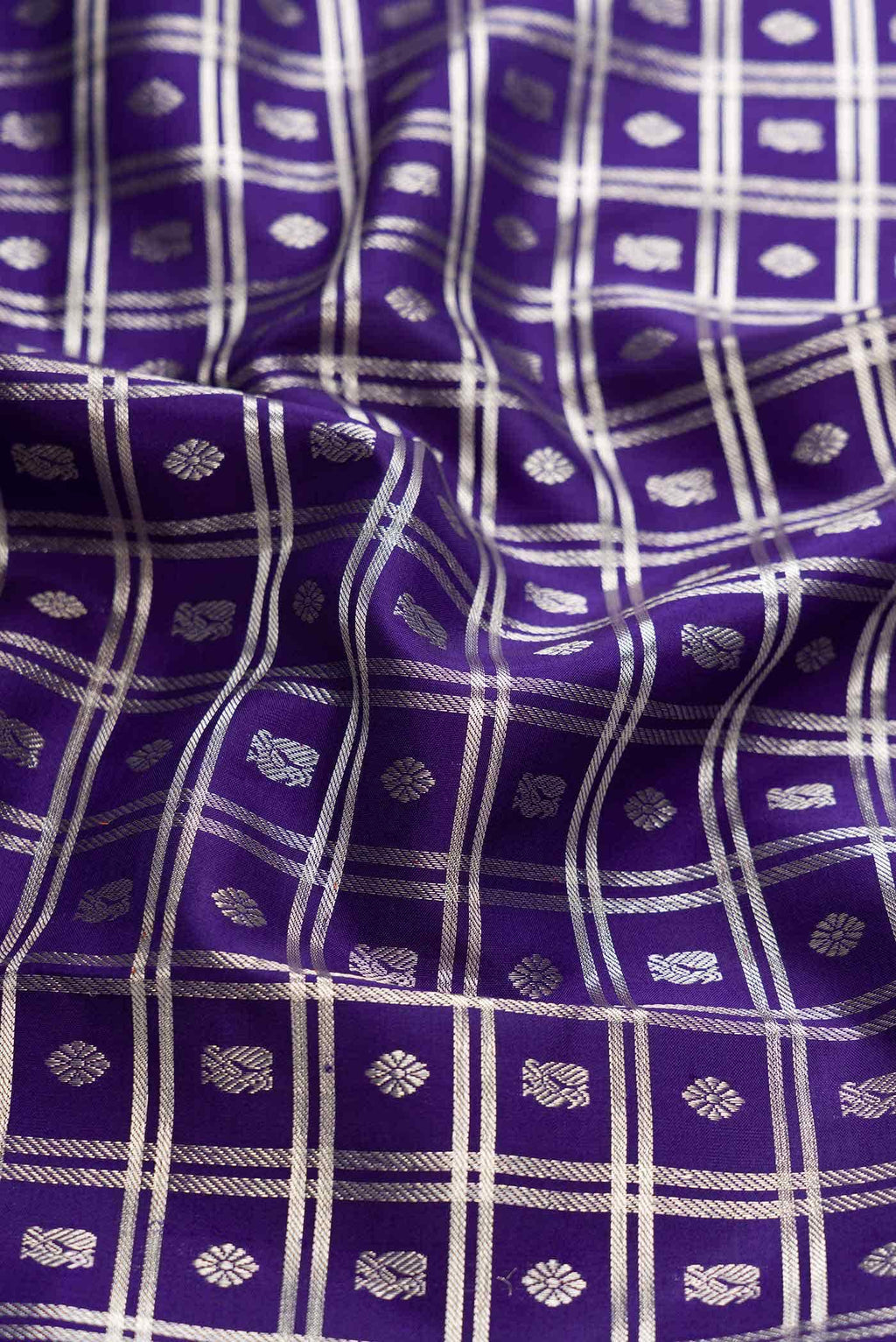 Pure Silk Pure Zari Navy Blue Dual Tone Kanchipuram Saree