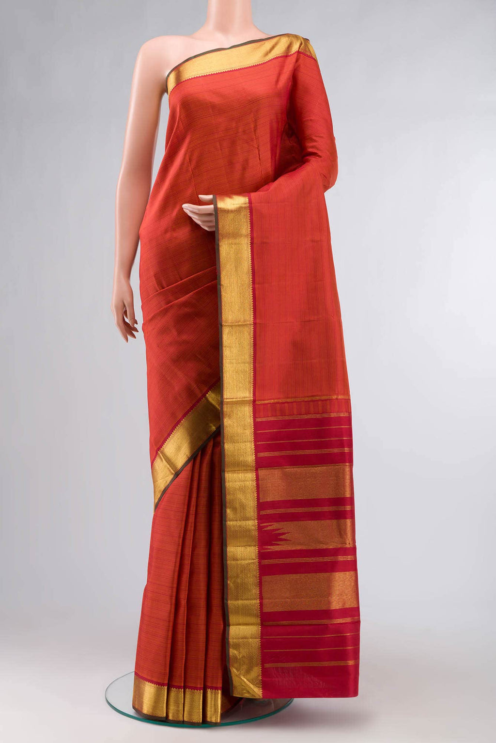 Maroon Kanchipuram Silk Saree