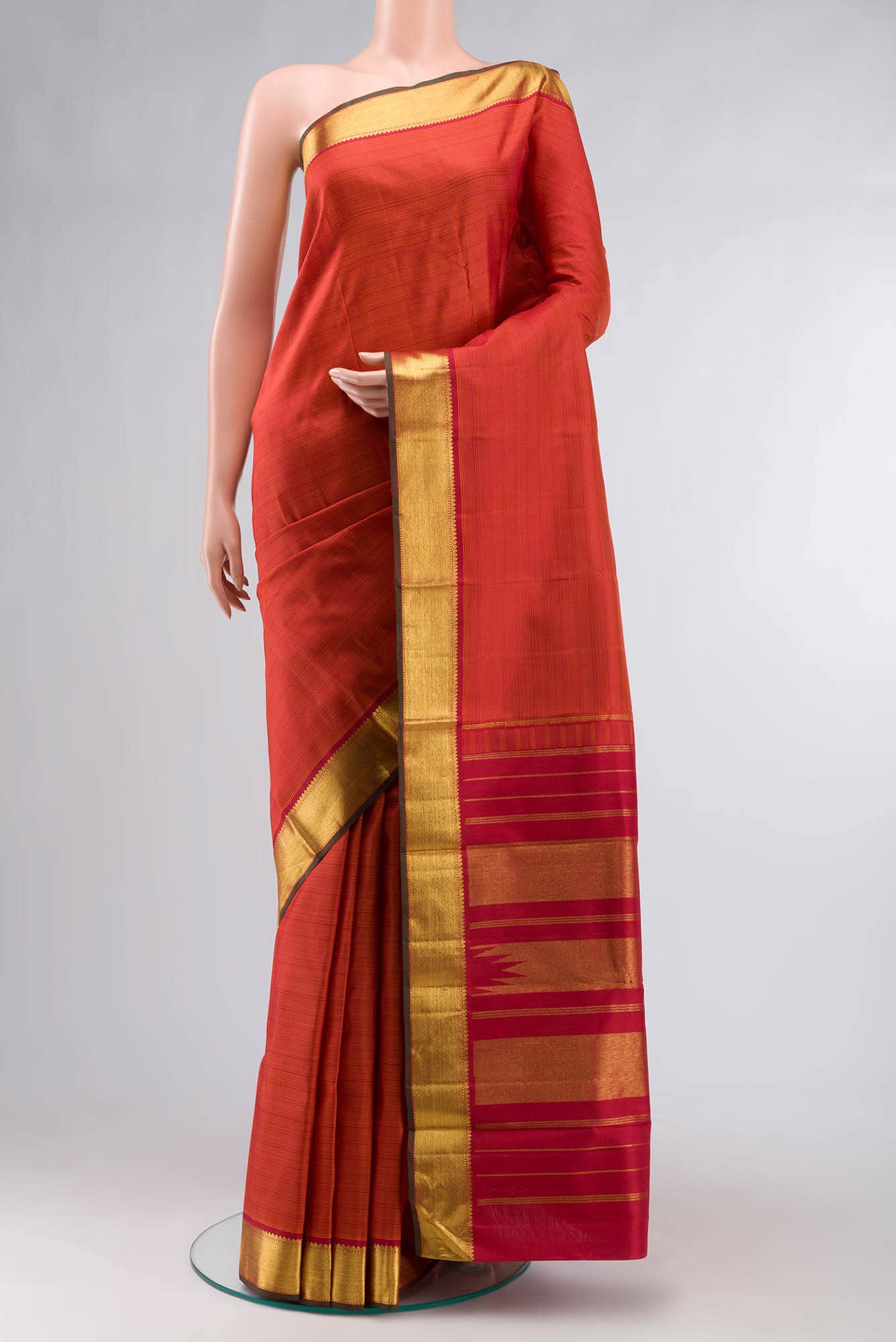 Maroon Kanchipuram Silk Saree