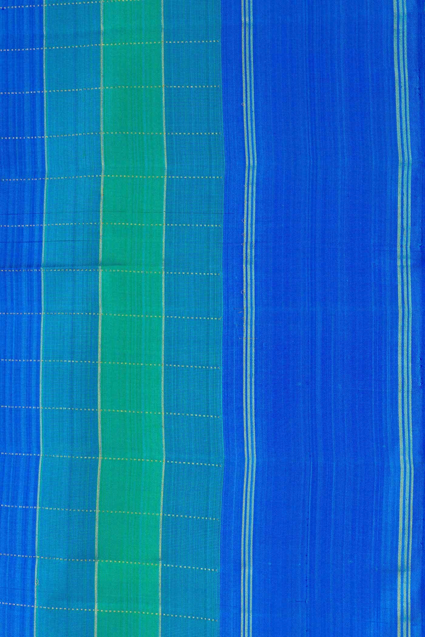 Green and Blue Dual Tone Kanchipuram Silk Saree