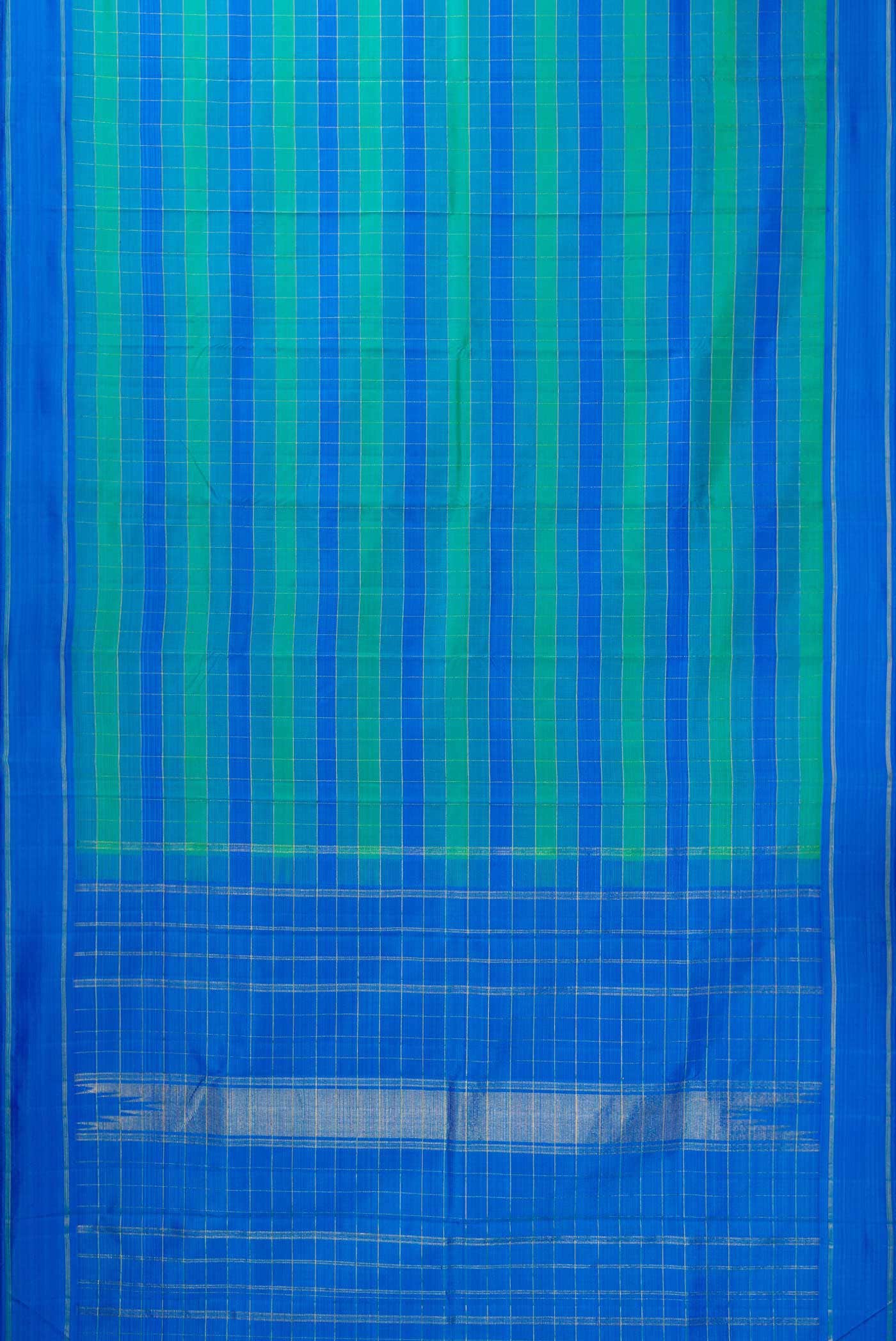 Green and Blue Dual Tone Kanchipuram Silk Saree