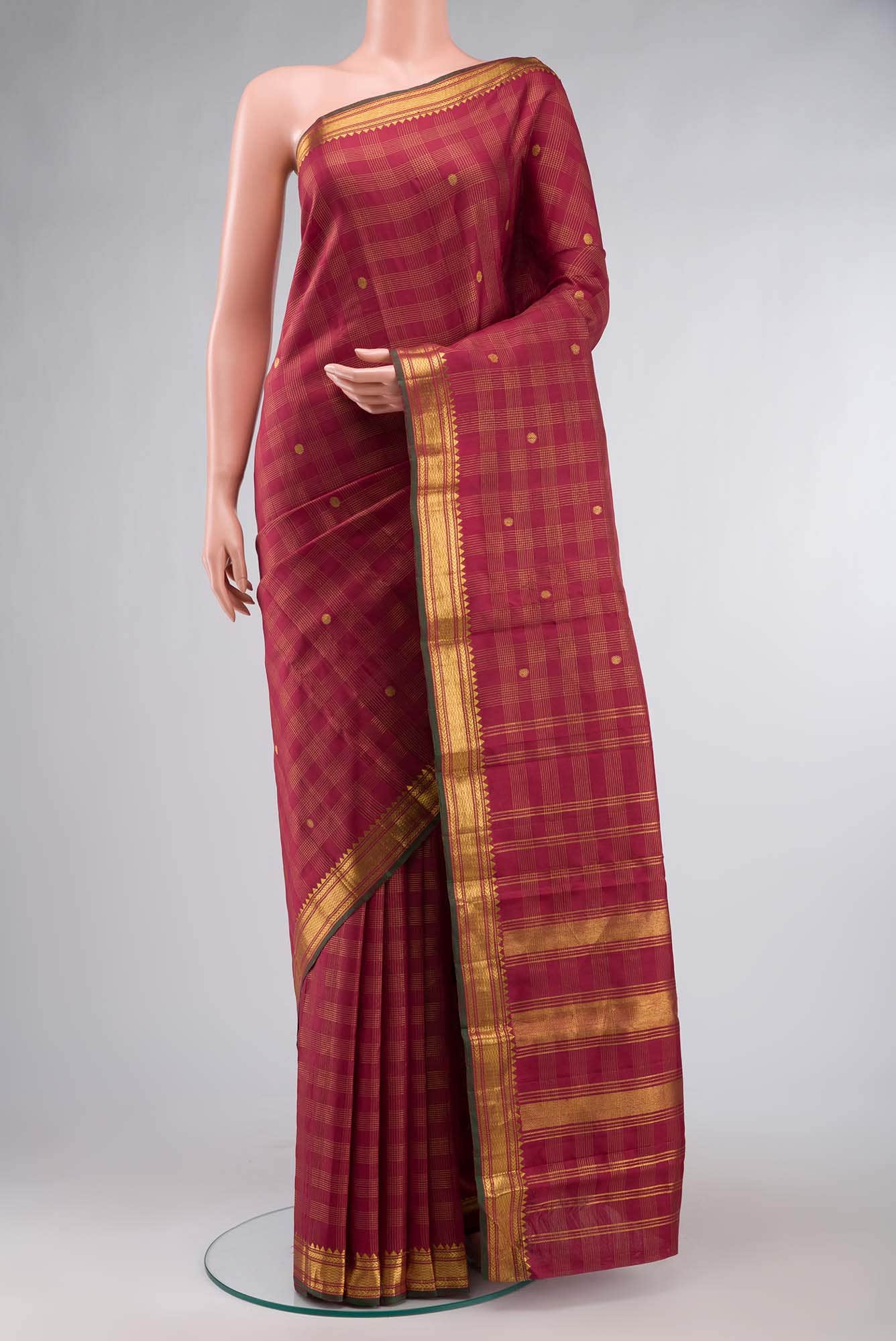 Maroon Kanchipuram Silk Saree