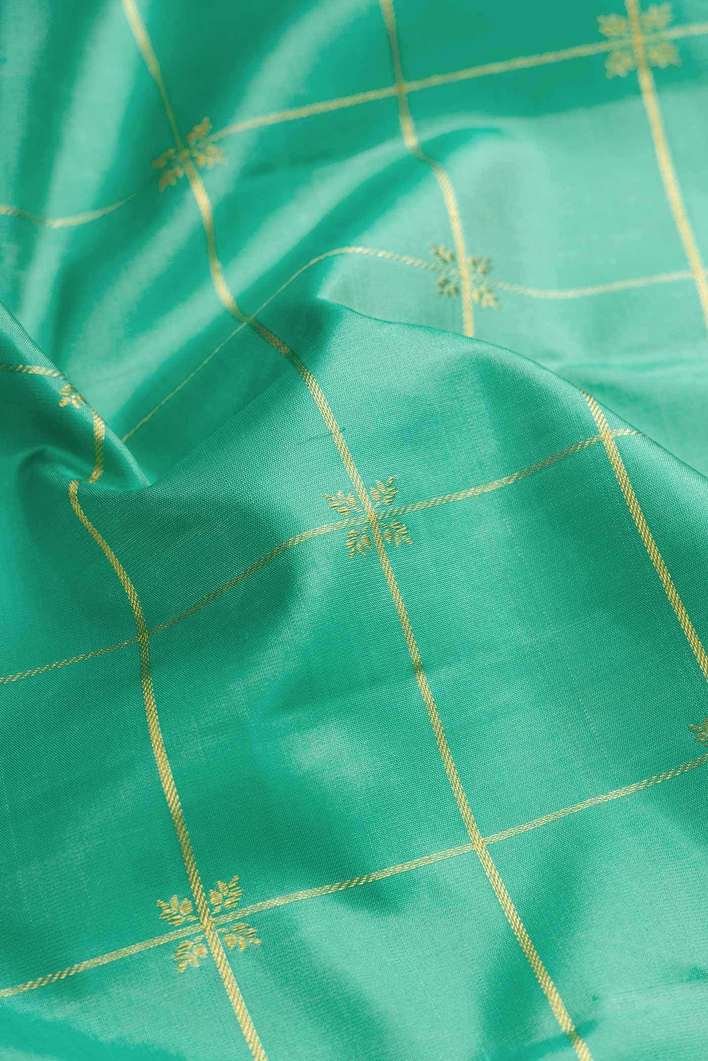 Pure Silk Pure Zari Sea Green Kanchipuram Saree