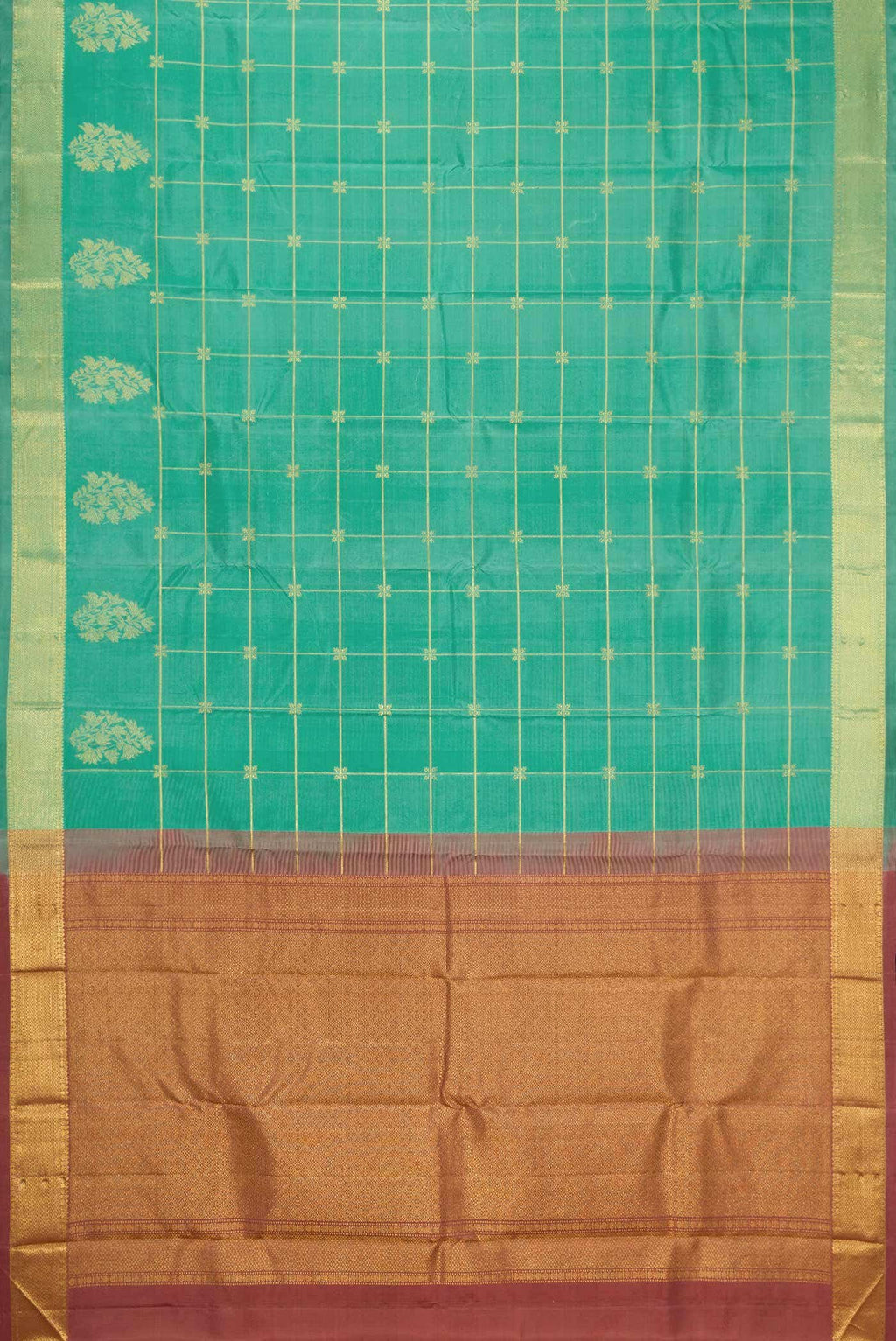 Pure Silk Pure Zari Sea Green Kanchipuram Saree