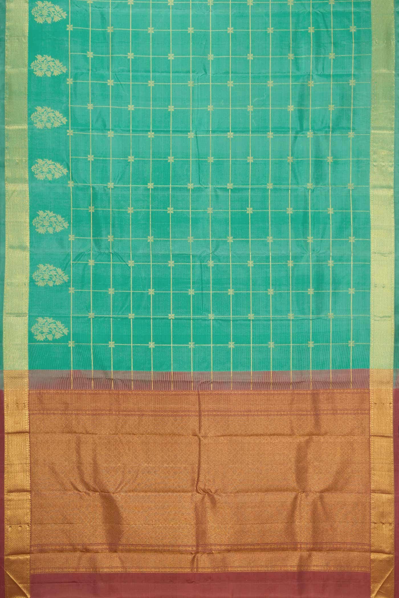 Pure Silk Pure Zari Sea Green Kanchipuram Saree