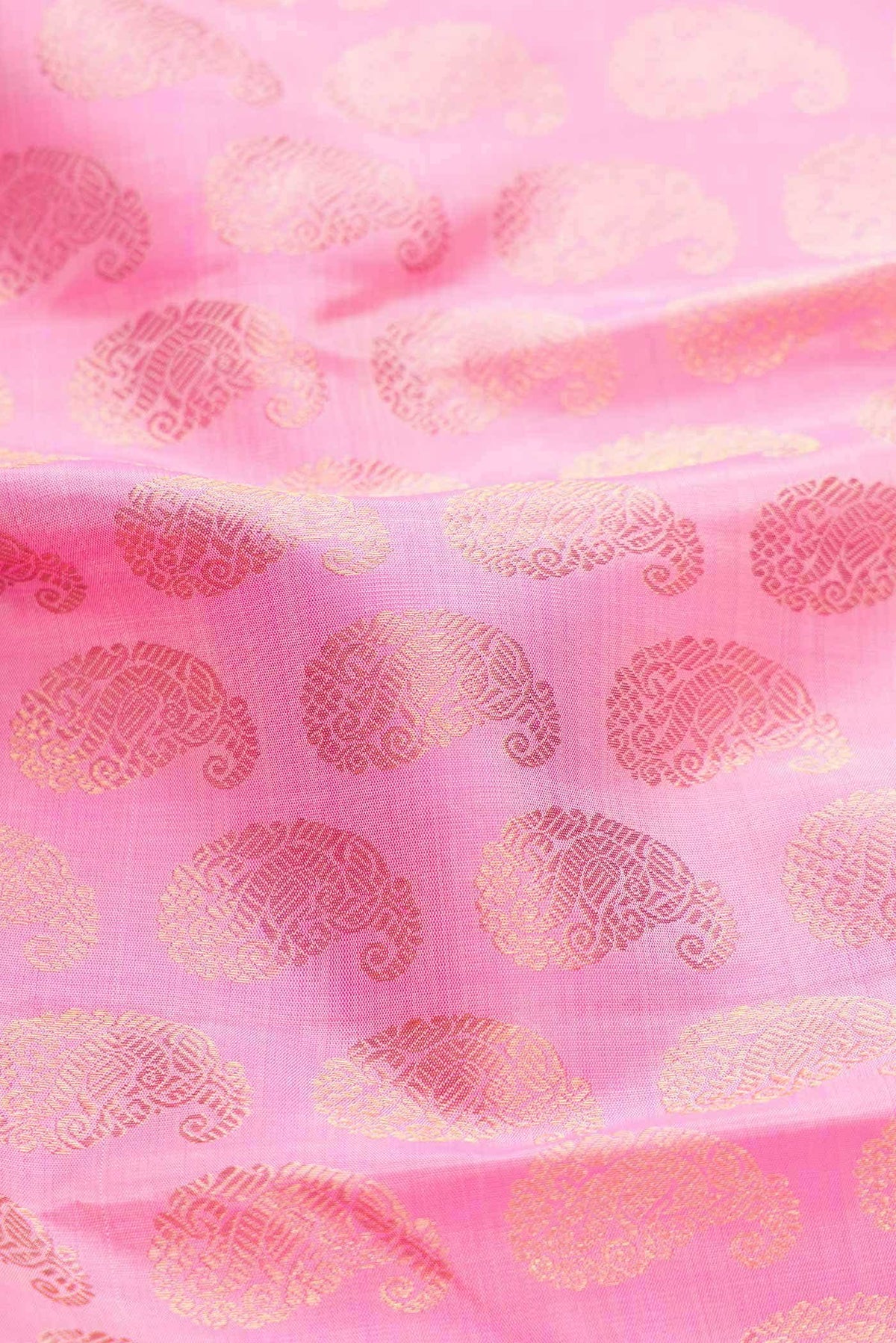 Pure Silk Pure Zari Rose pink Kanjivaram Saree