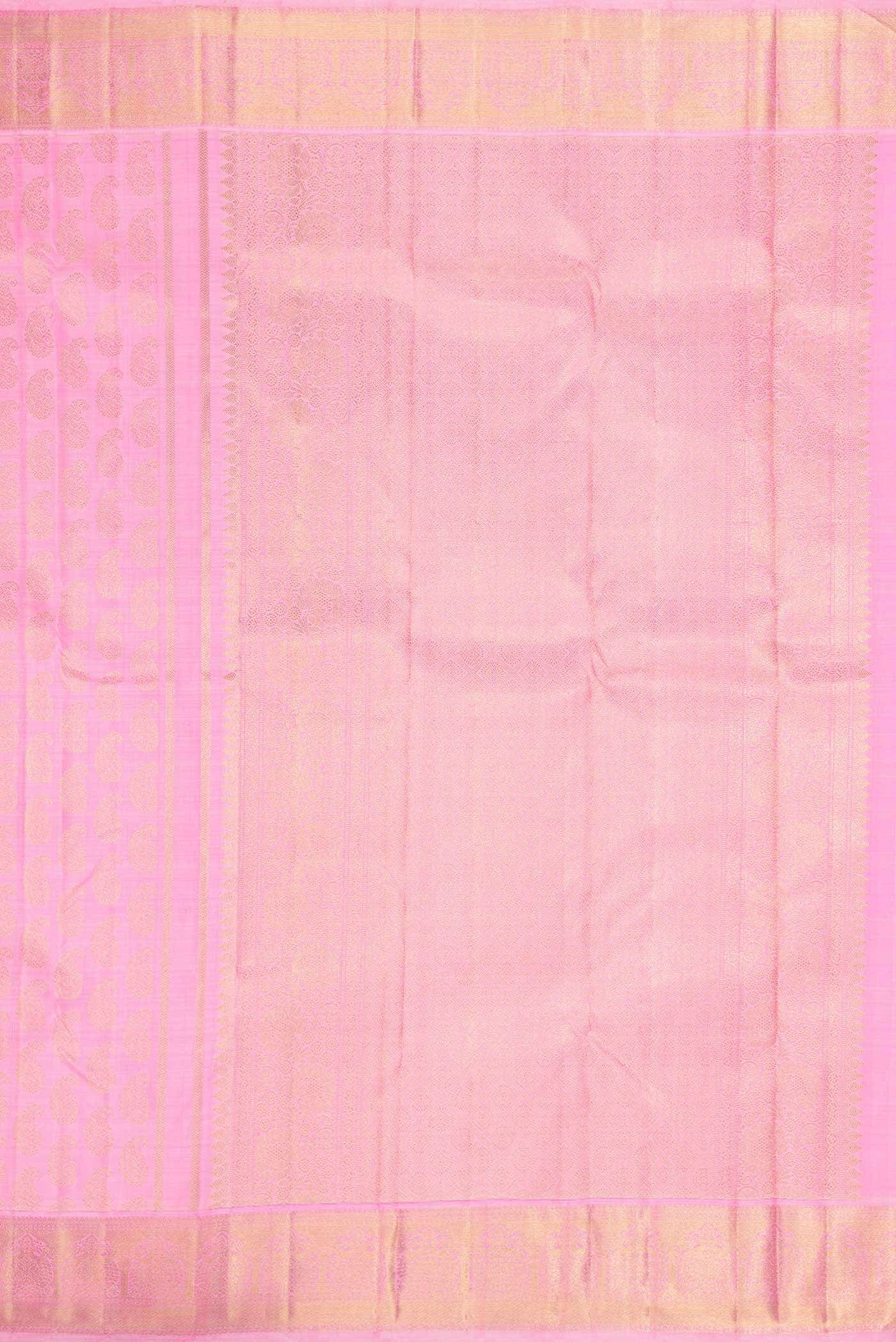Pure Silk Pure Zari Rose pink Kanjivaram Saree